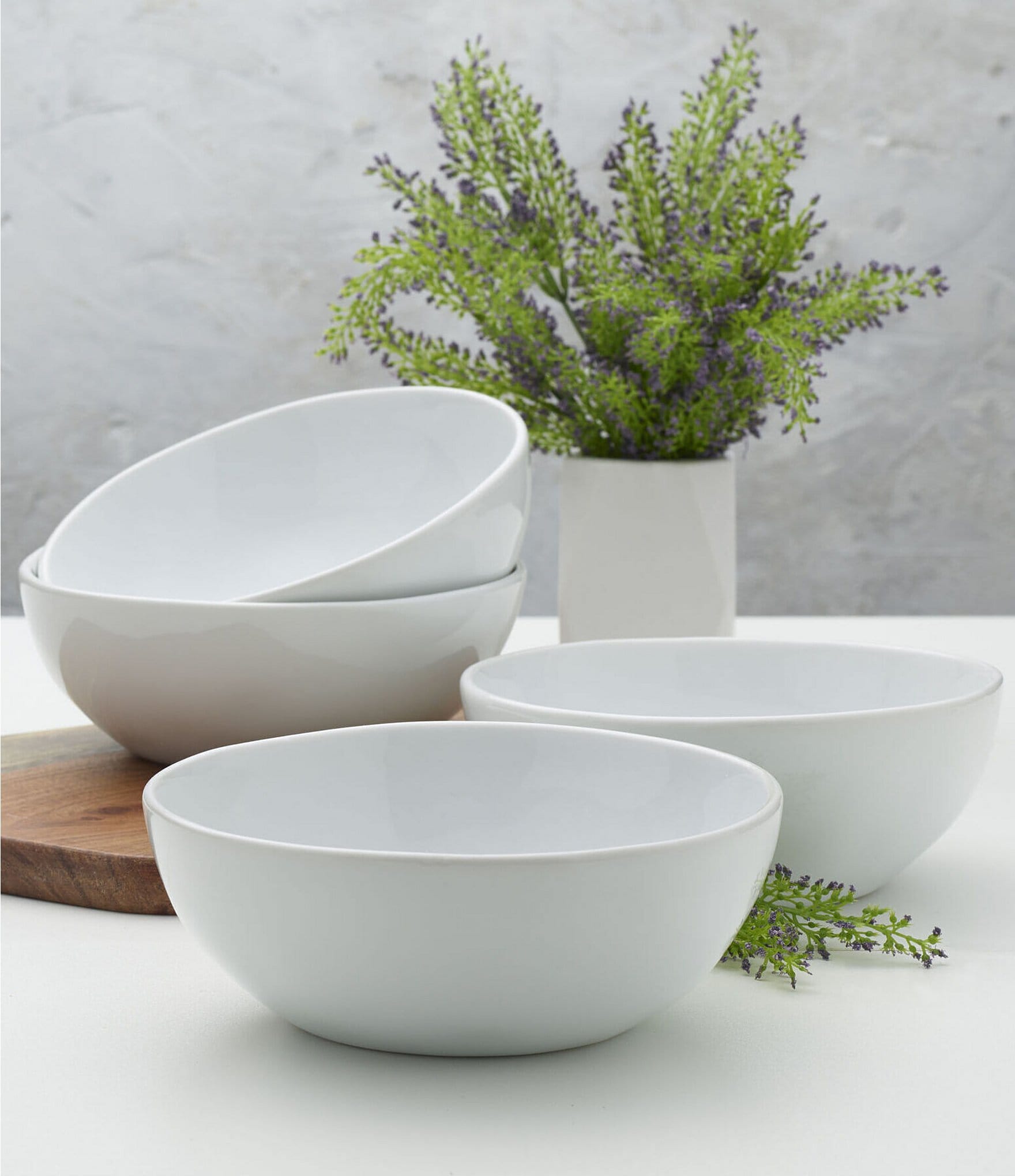 Fitz and Floyd Everyday White Organic Soup Cereal Bowls, Set of 4