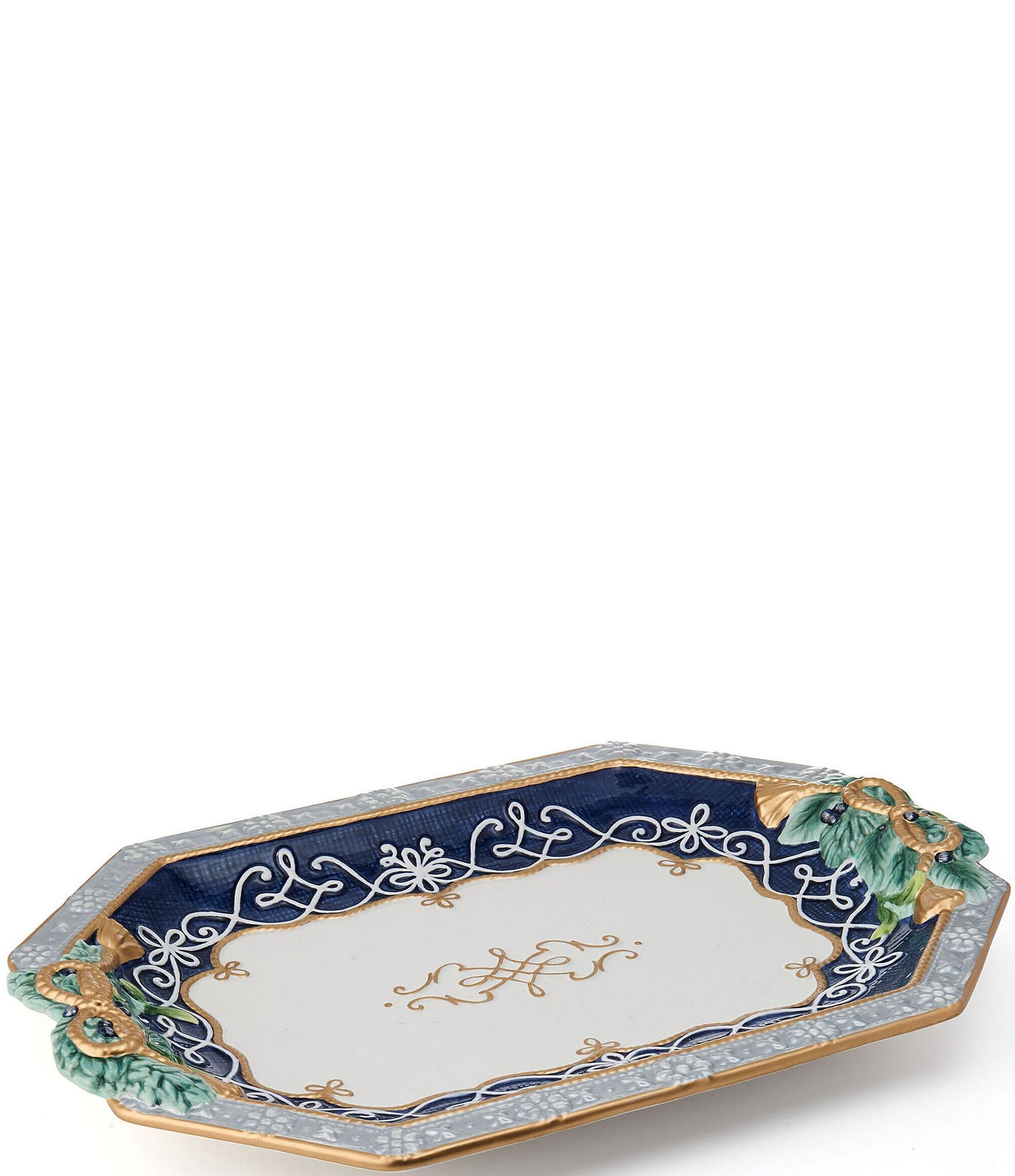 Fitz and Floyd Gregorian Blue Large Platter