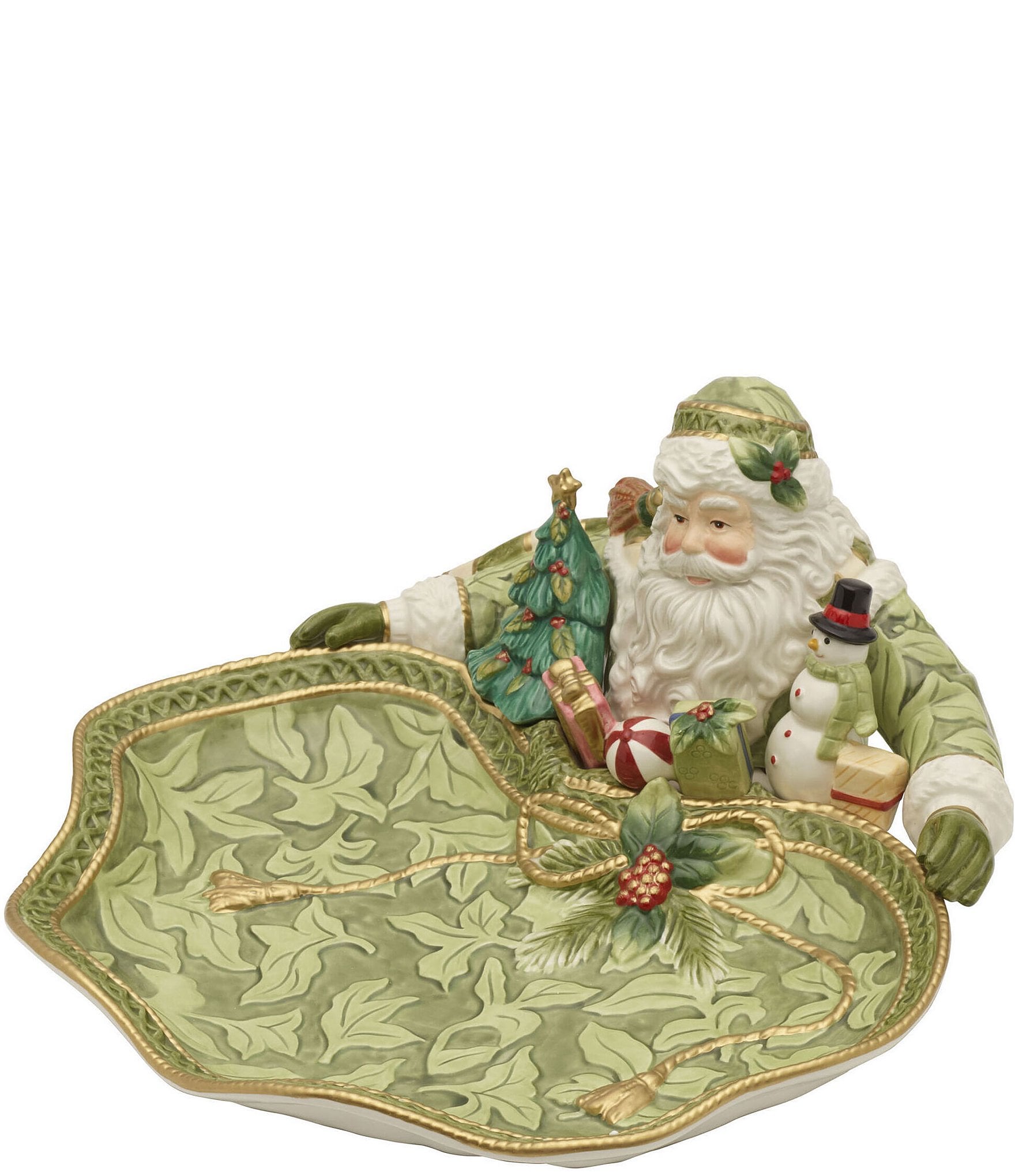 Fitz and Floyd Holiday Home Green Santa Server Dillard's