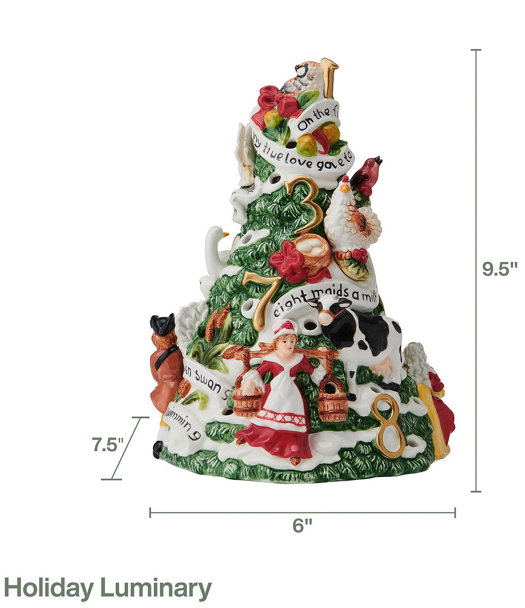 Fitz and Floyd Holiday Luminary Collection 12 Day of Christmas Figurine