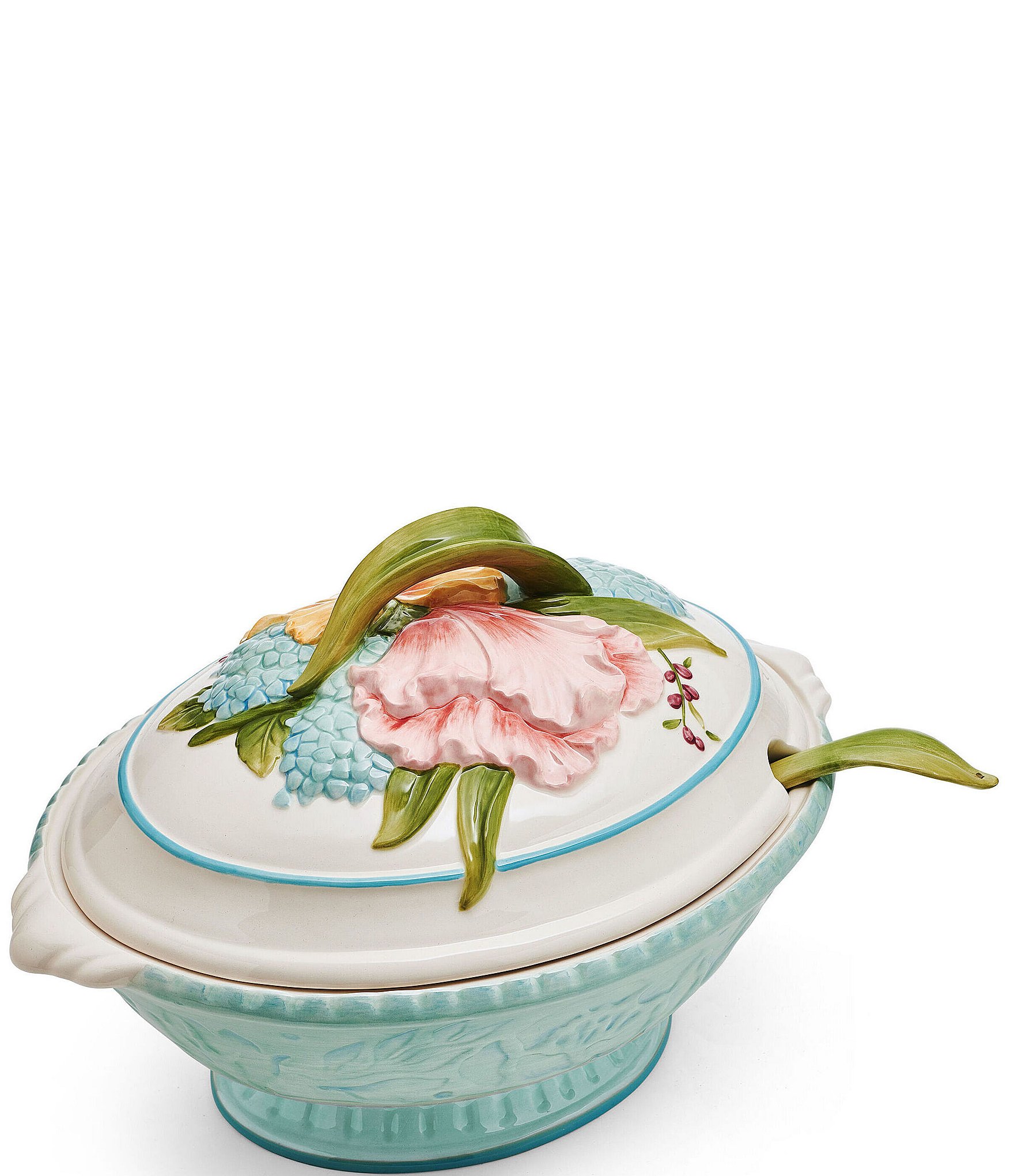 Fitz And Floyd Meadow Tureen with Ladle Set