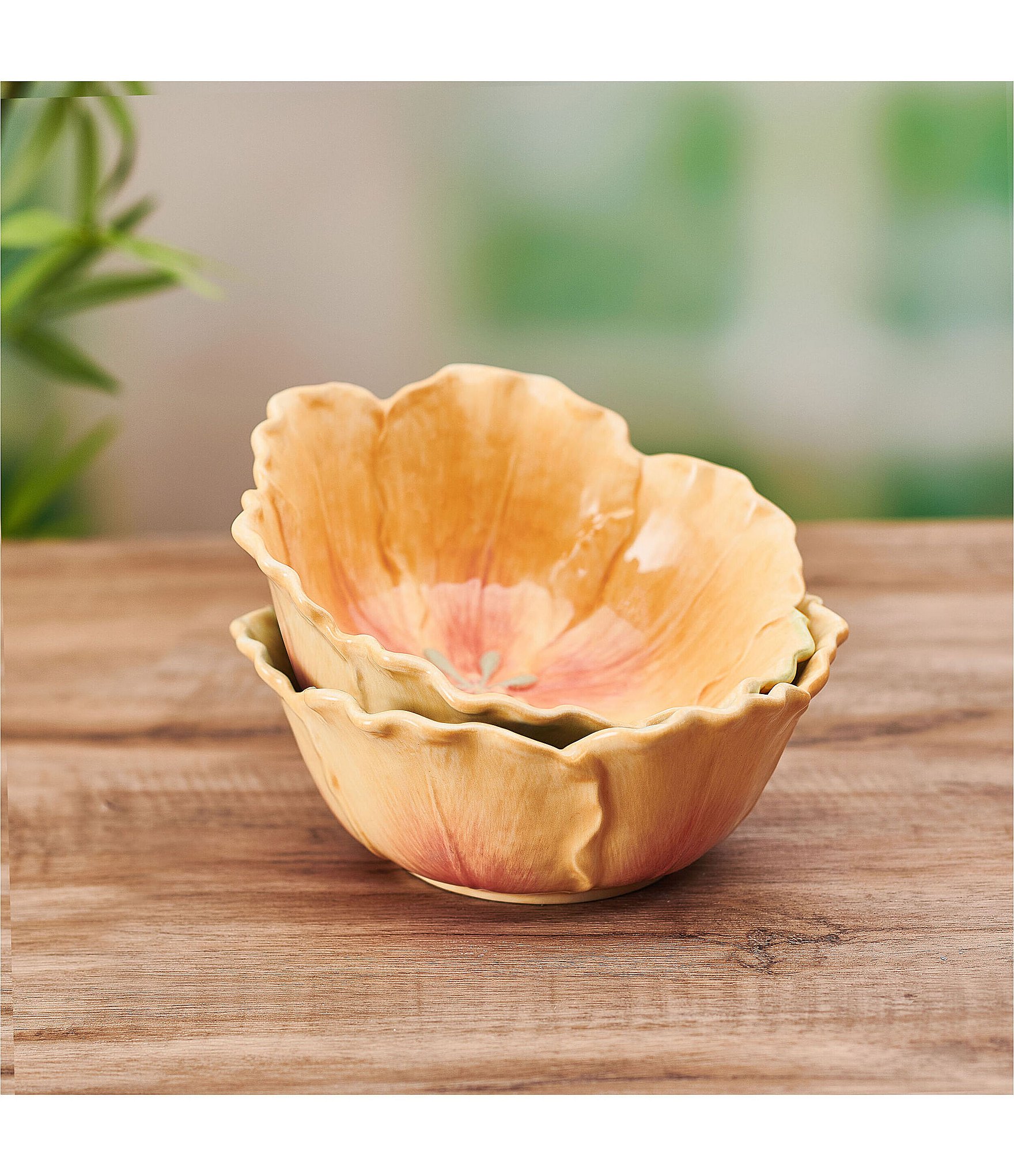 Fitz And Floyd Meadows Tulip Bowls, Set of 2