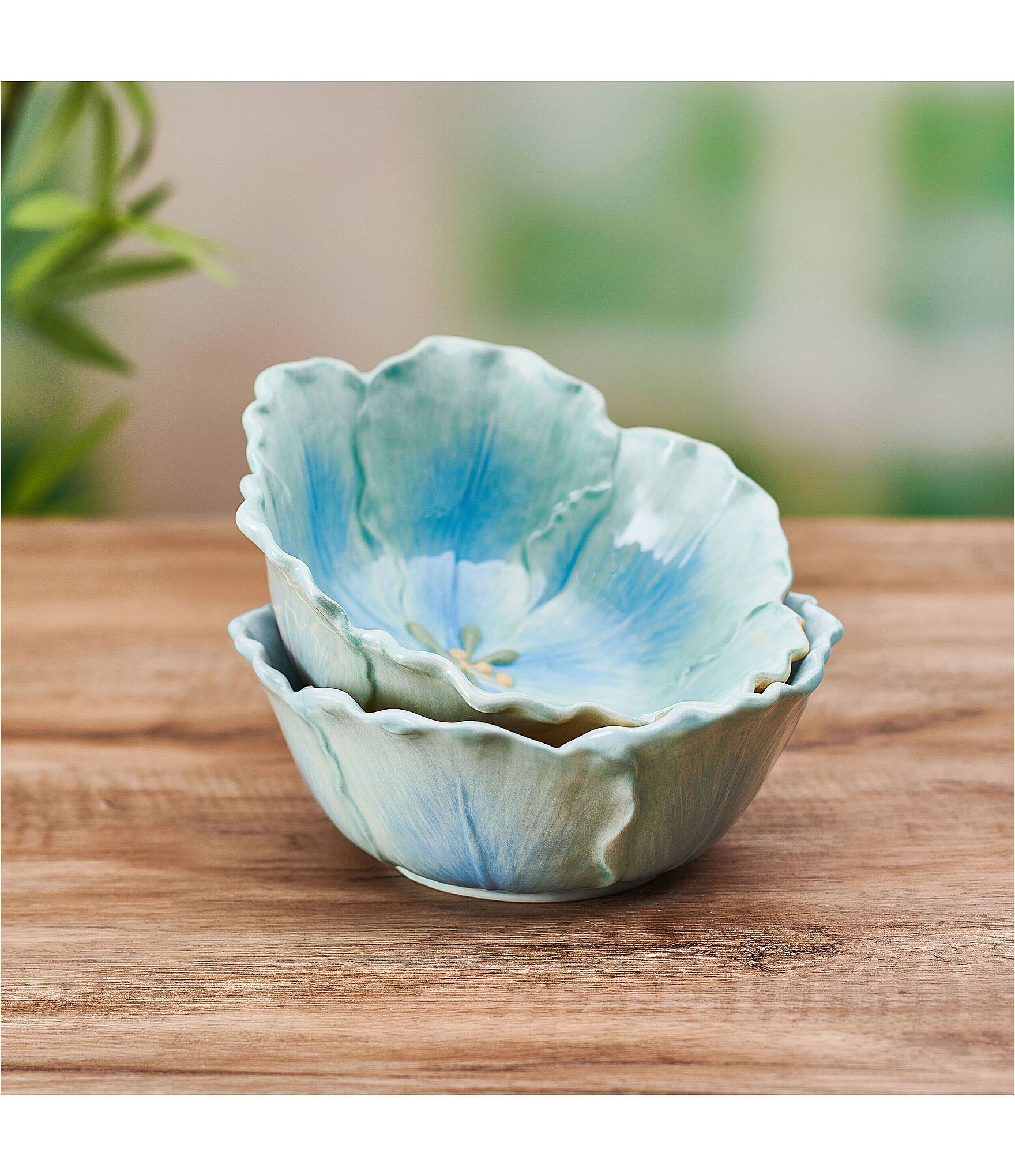 Fitz And Floyd Meadows Tulip Bowls, Set of 2