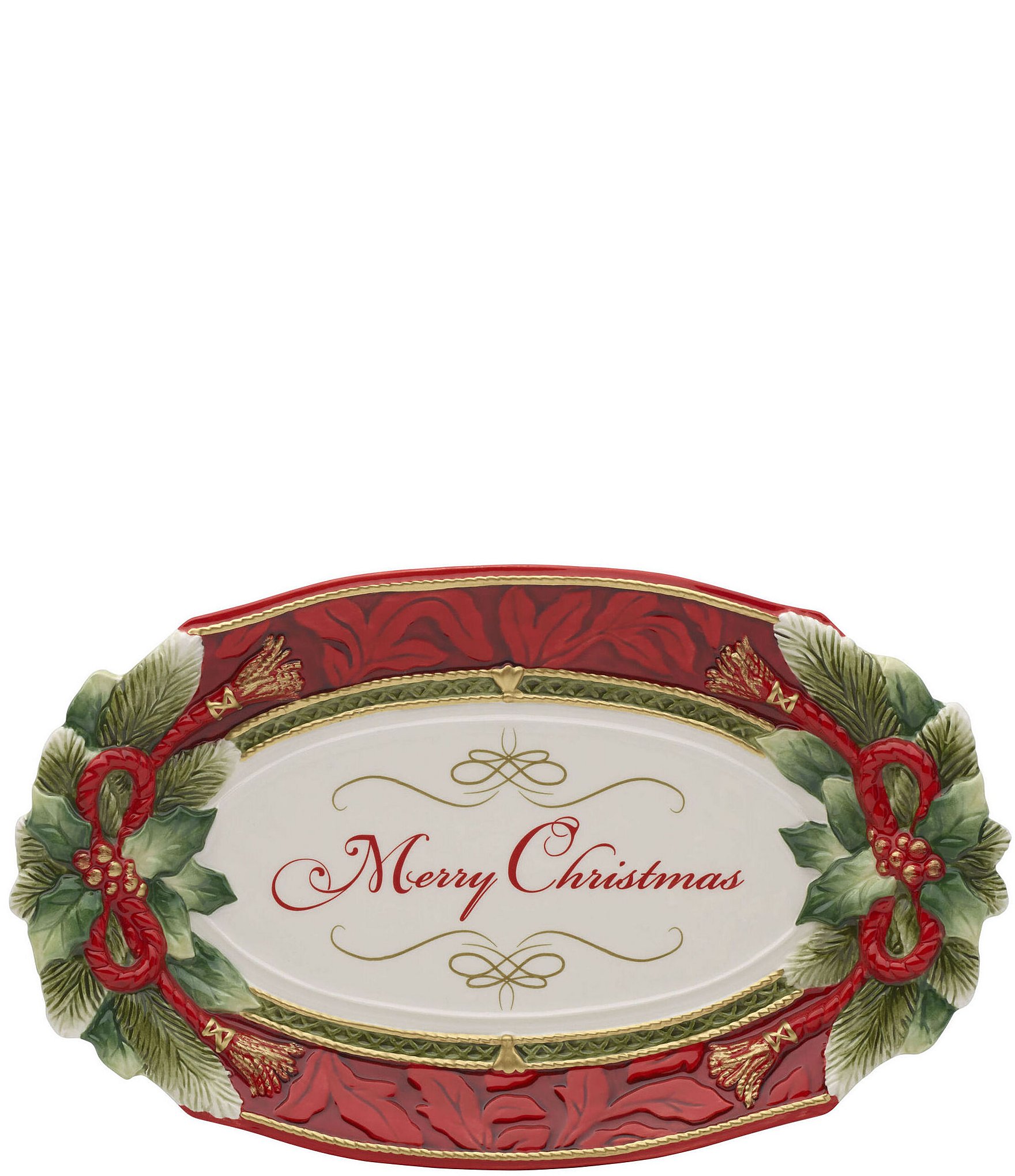 Fitz and Floyd Merry Christmas Damask Tray