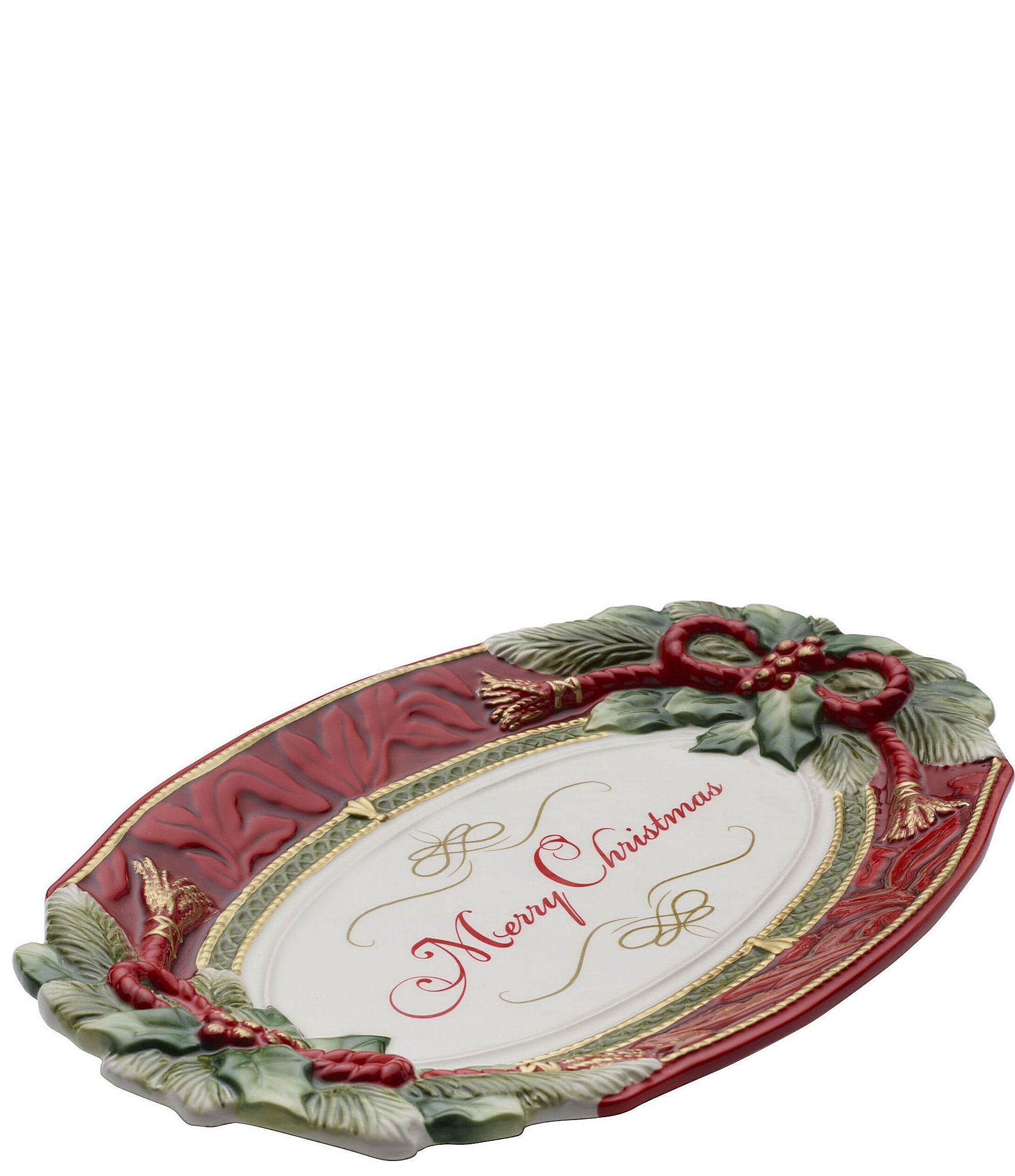 Fitz and Floyd Merry Christmas Damask Tray