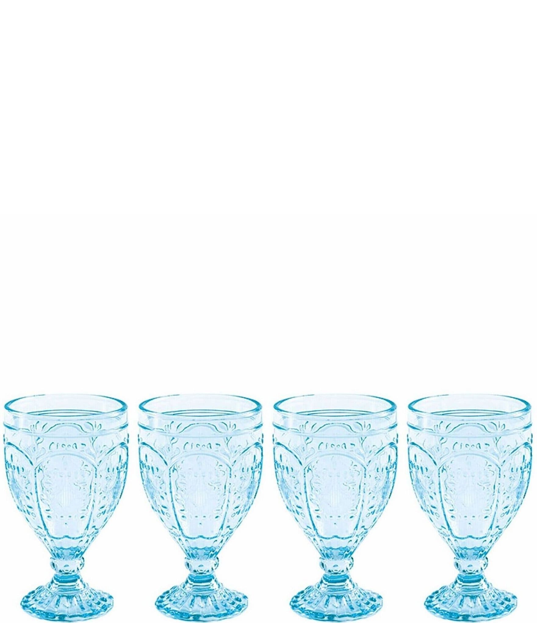 Fitz and Floyd Trestle Set of 4 Blush Highball Glasses