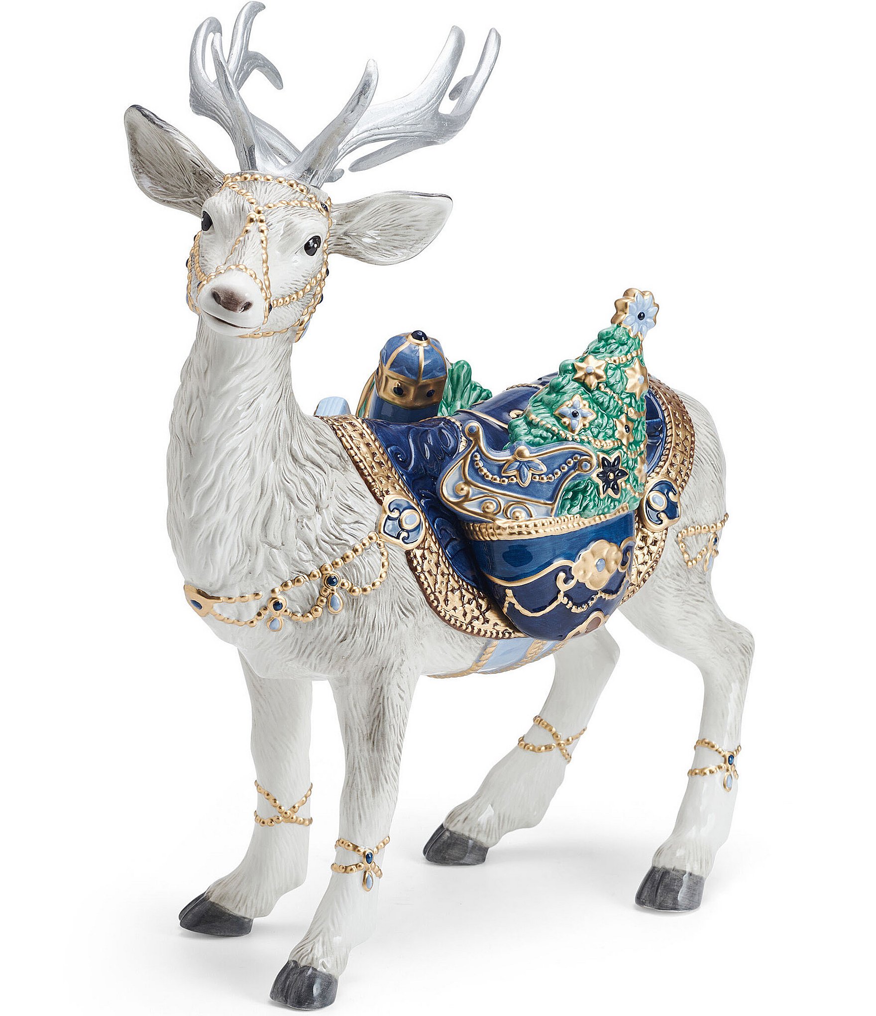 Fitz and Floyd Renaissance Blue Collection Deer Figurine