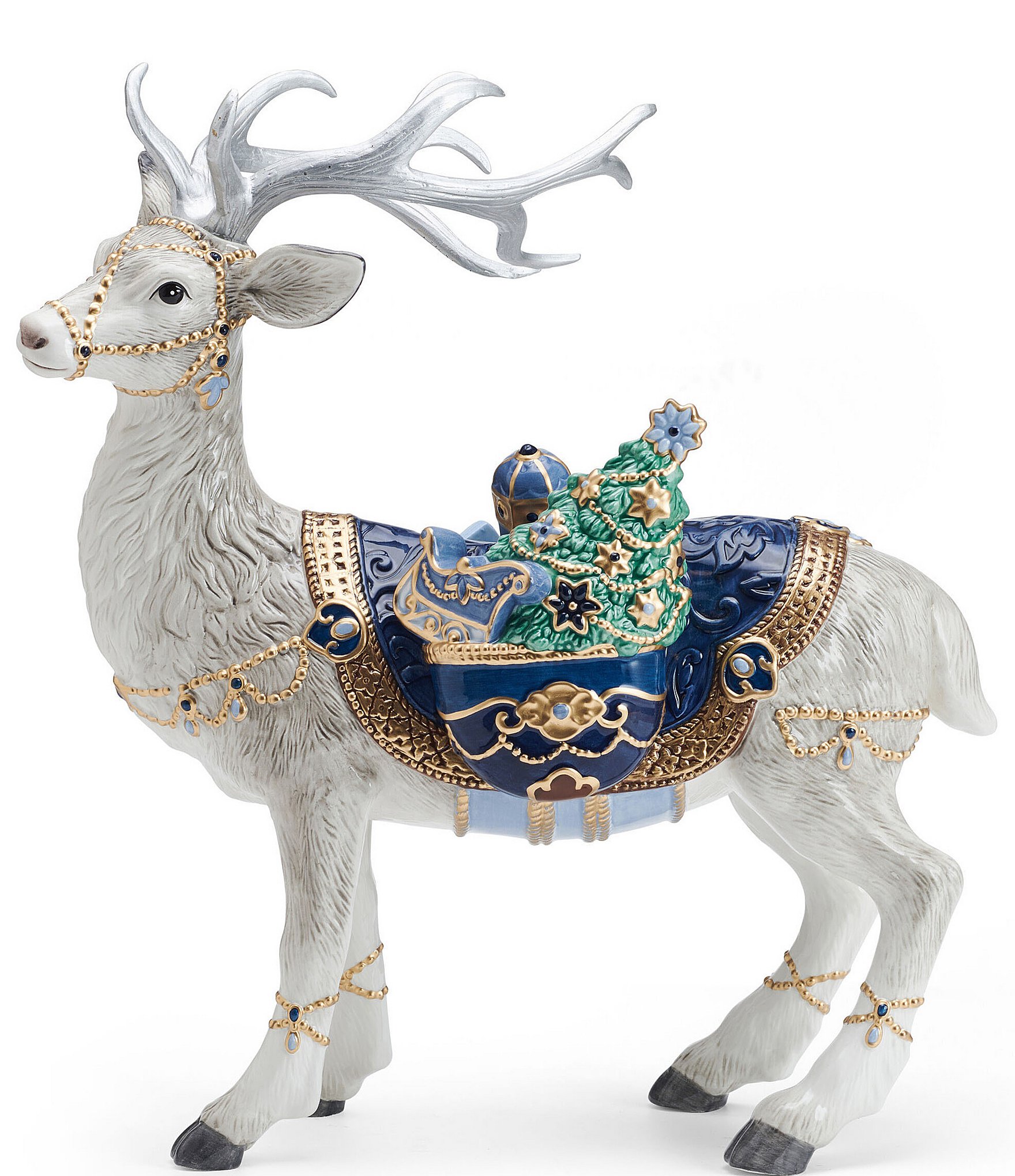 Fitz and Floyd Renaissance Blue Collection Deer Figurine