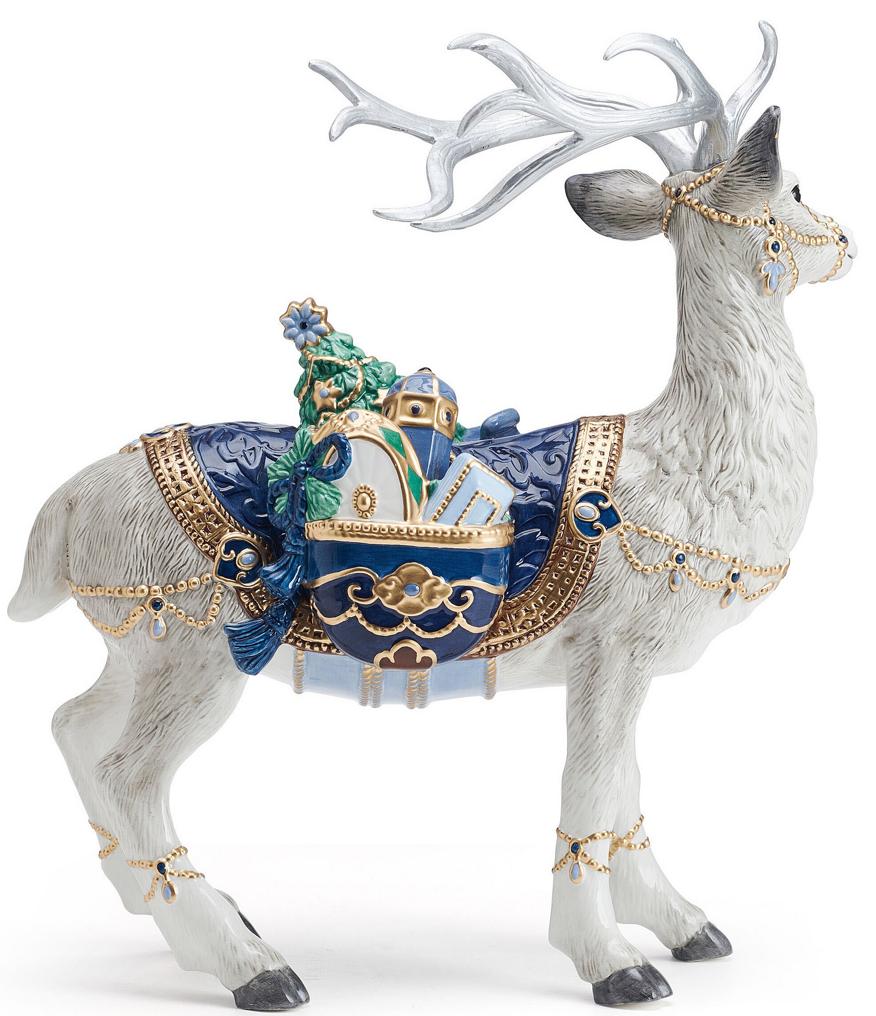 Fitz and Floyd Renaissance Blue Collection Deer Figurine