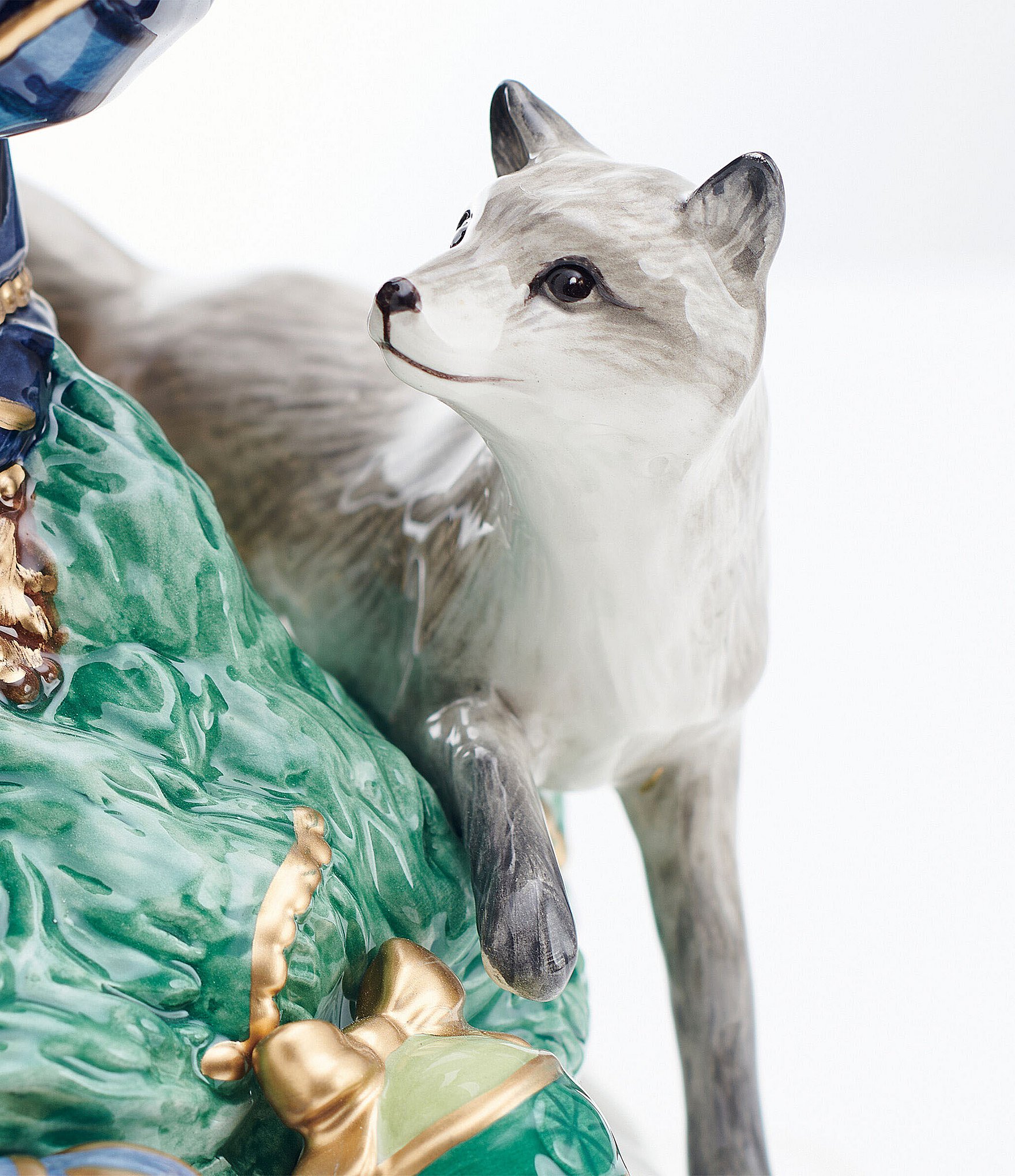 Fitz and Floyd Renaissance Blue Collection Large Santa Figurine