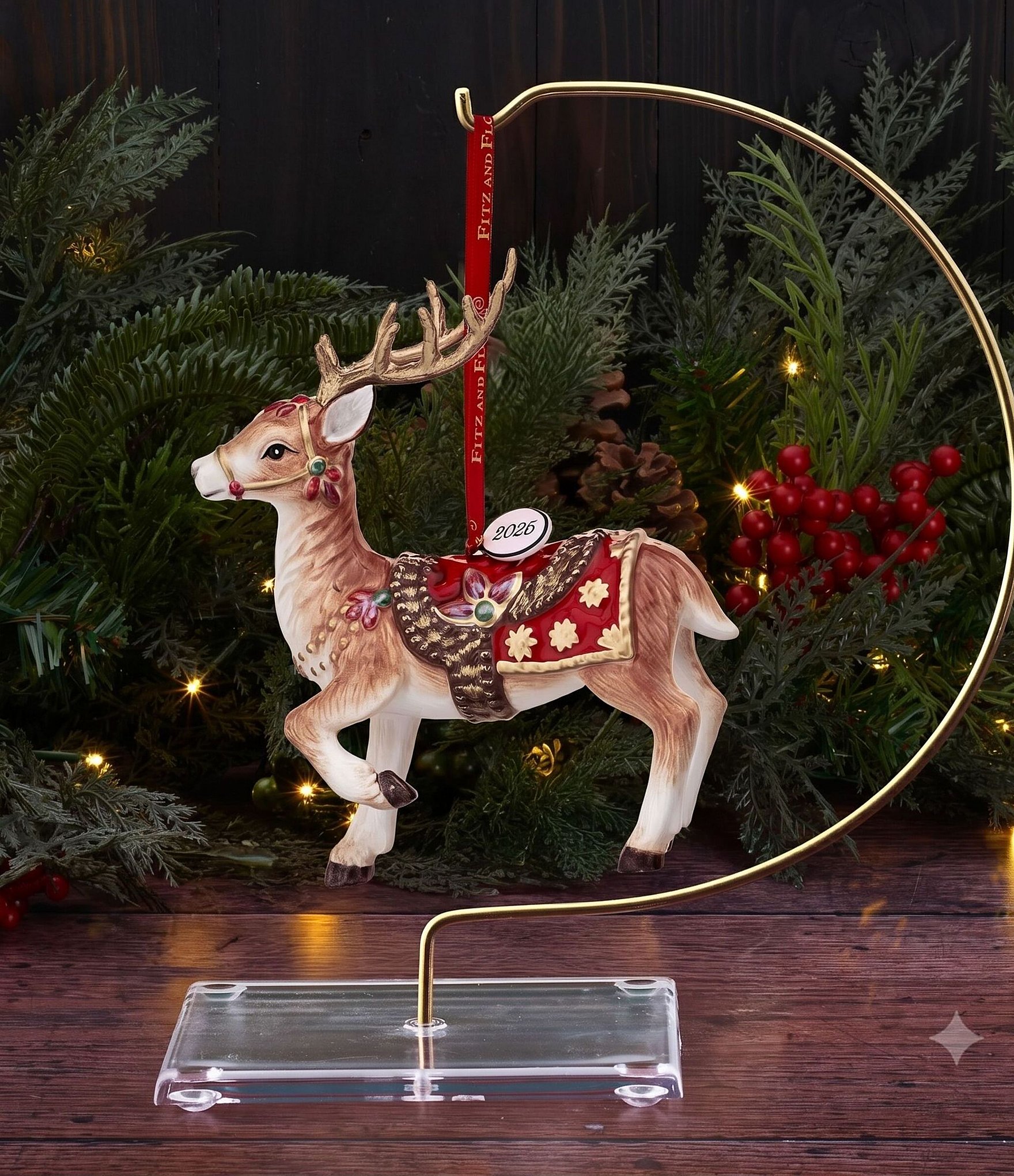 Fitz and Floyd Renaissance Deer Ornament