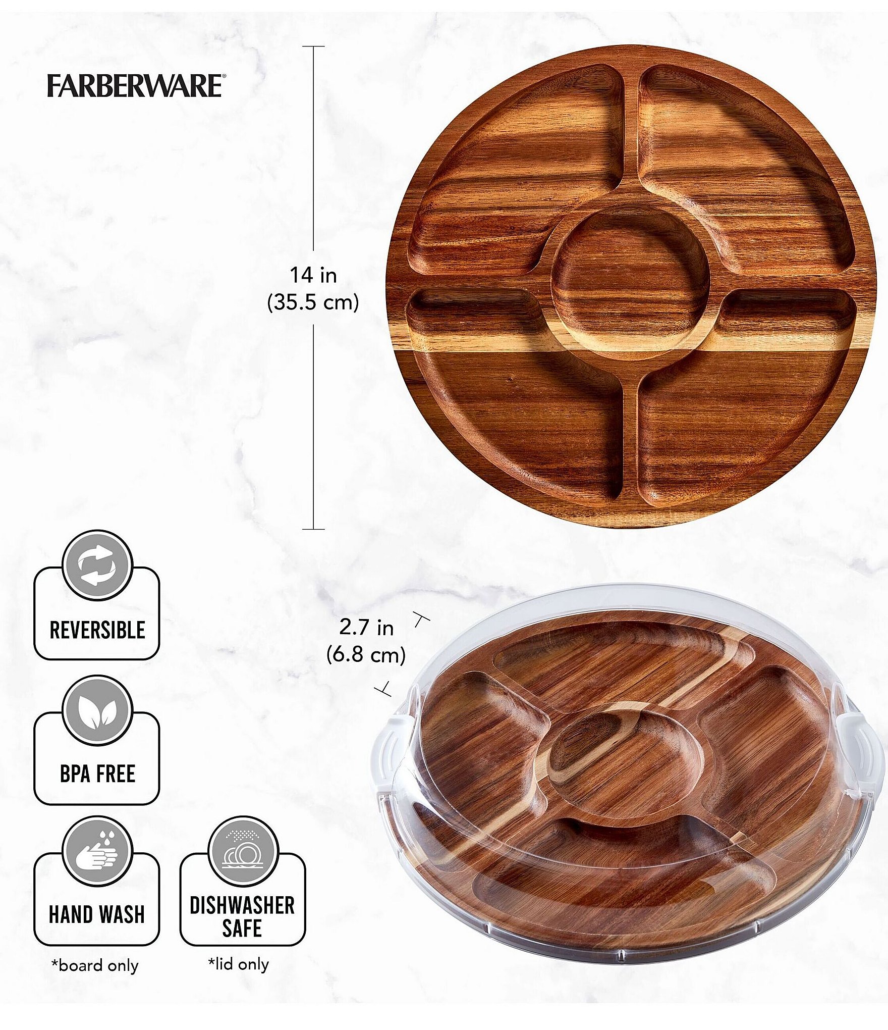 Farberware Round Build-A-Board Lock Lid Platter