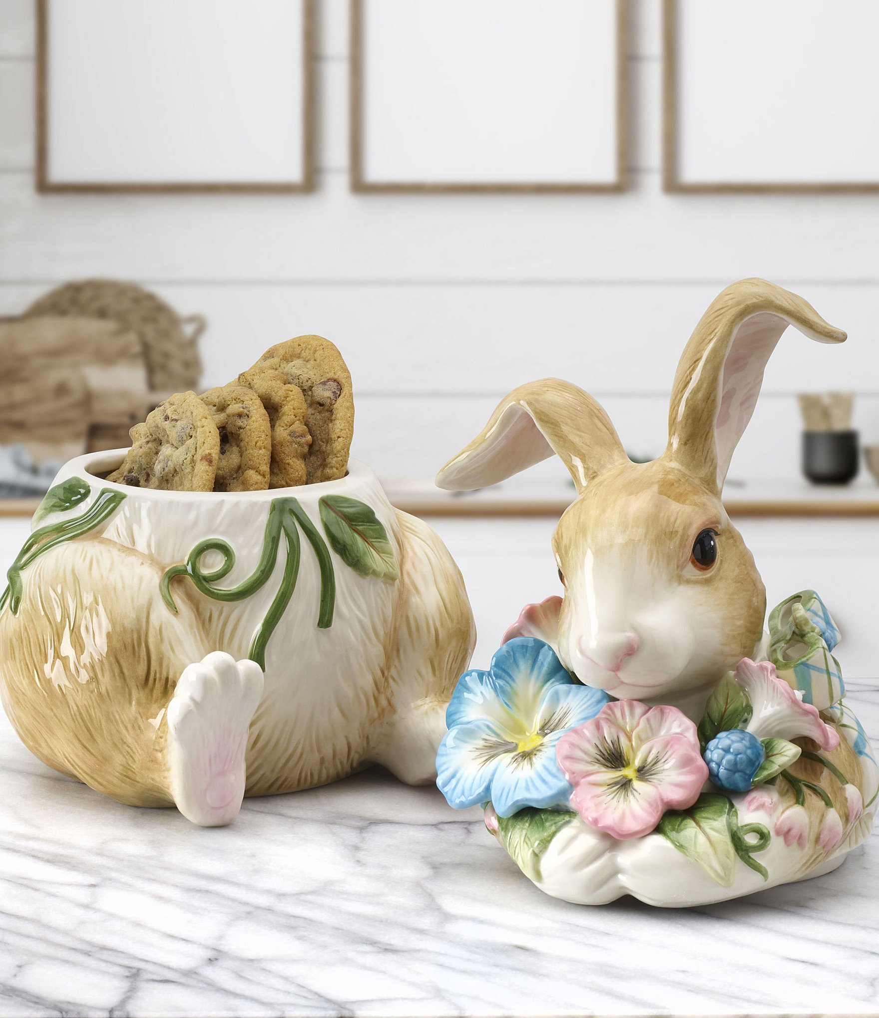 Fitz and Floyd Toulouse Collection Rabbit Cookie Jar Figurine