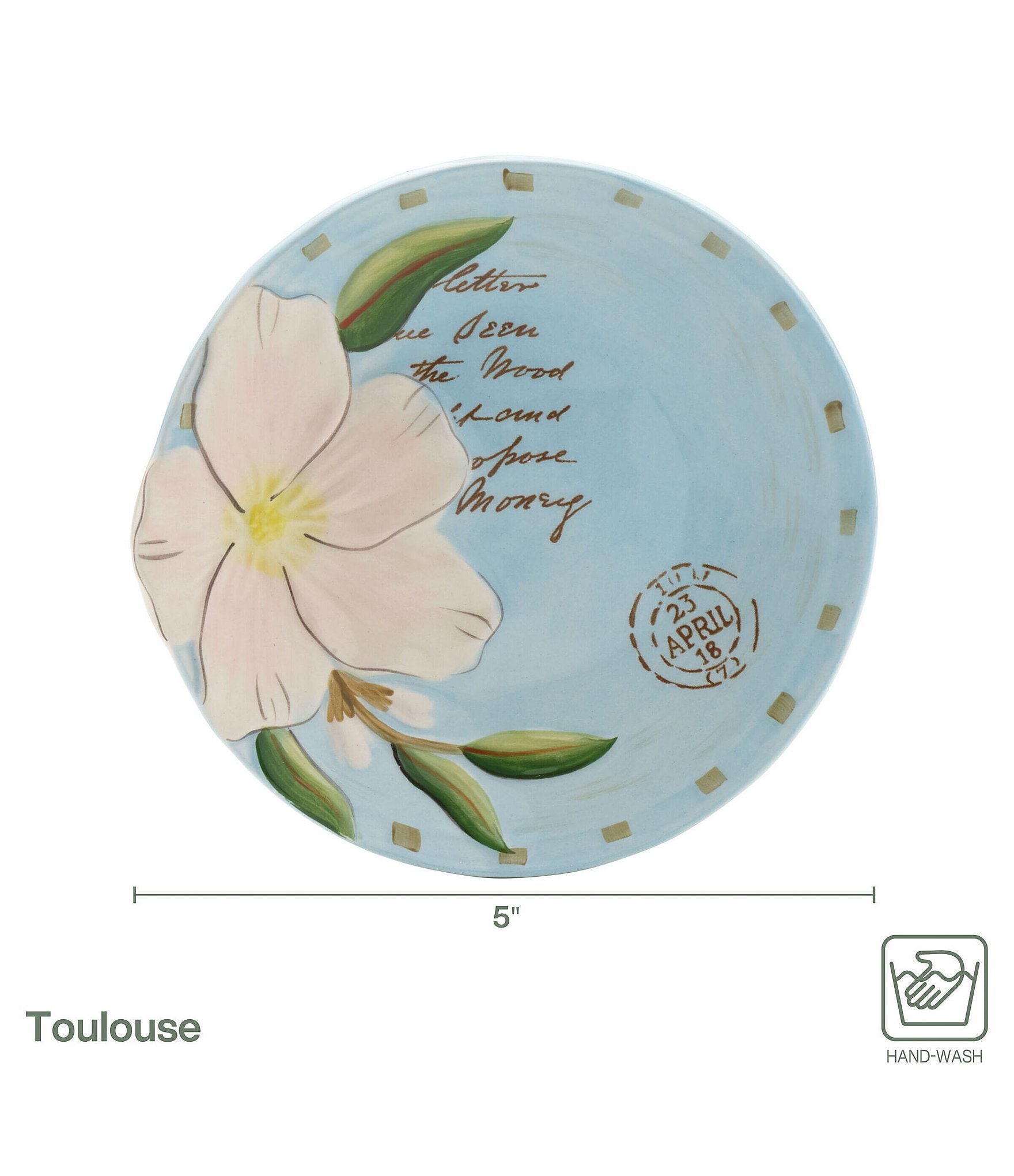 Fitz and Floyd Toulouse Floral Appetizer Plates, Set of 4