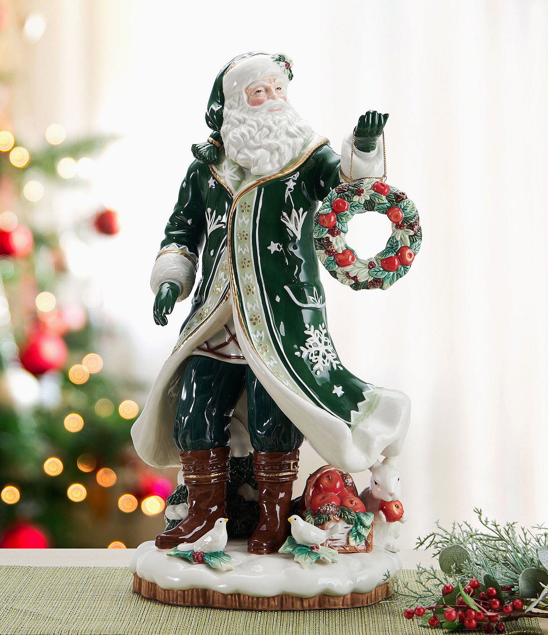 Fitz and Floyd Winter Frost Collection Santa Figurine