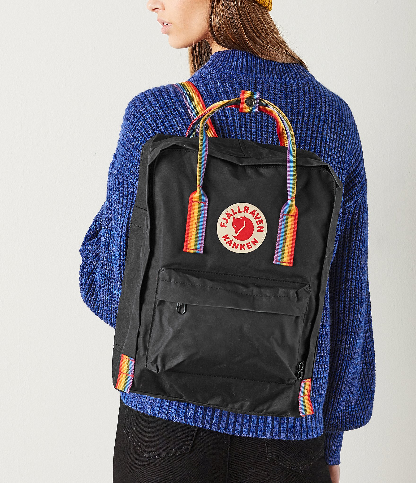 Fjallraven Patch Logo Kanken Rainbow Handle Backpack