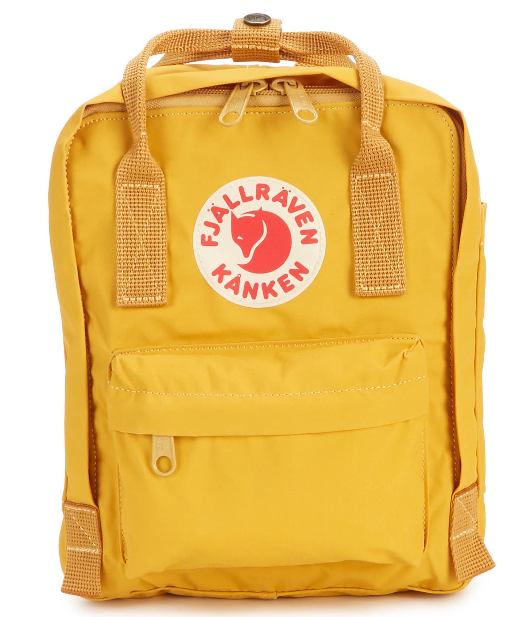 yellow and grey backpack