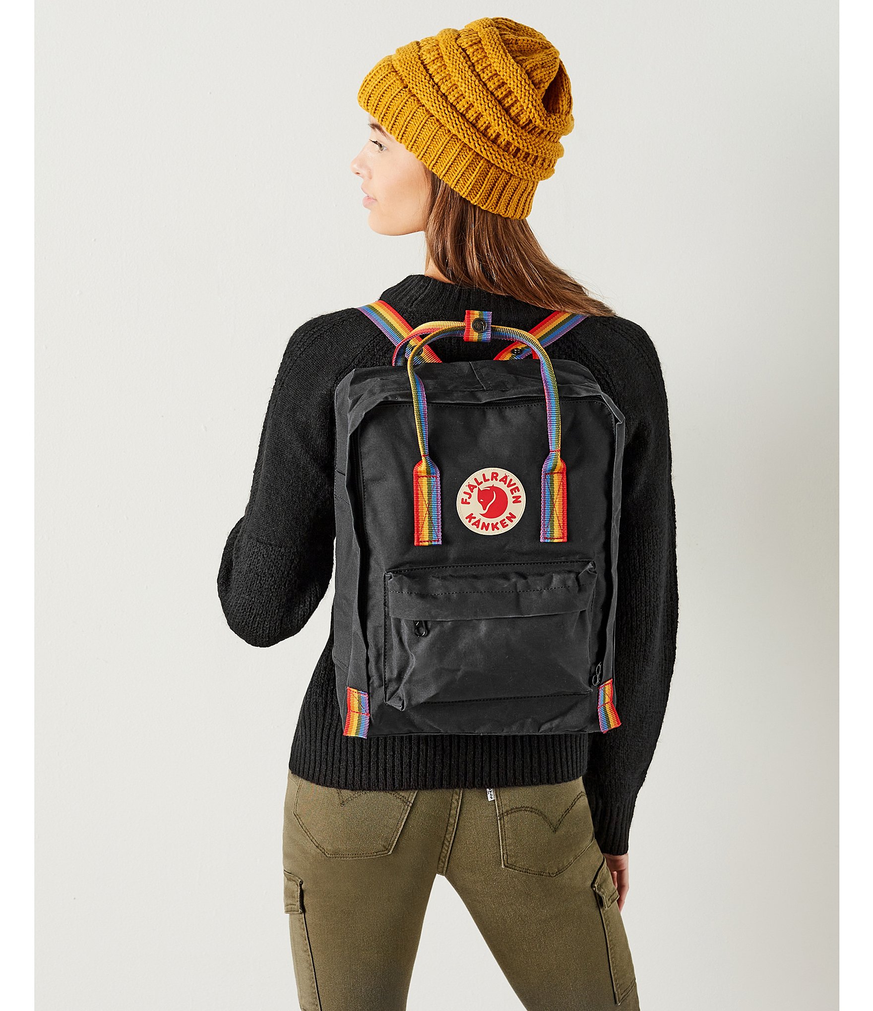 Fjallraven Patch Logo Kanken Rainbow Handle Sling Bag