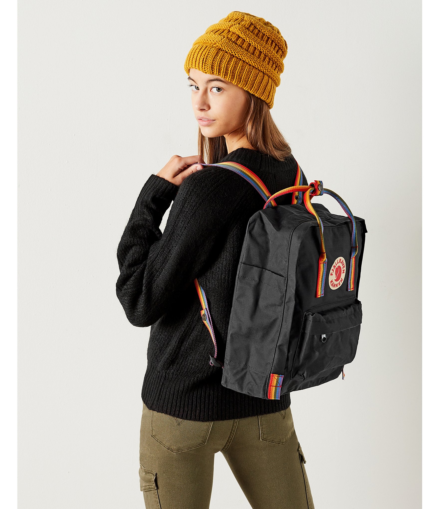 Fjallraven Patch Logo Kanken Rainbow Handle Sling Bag