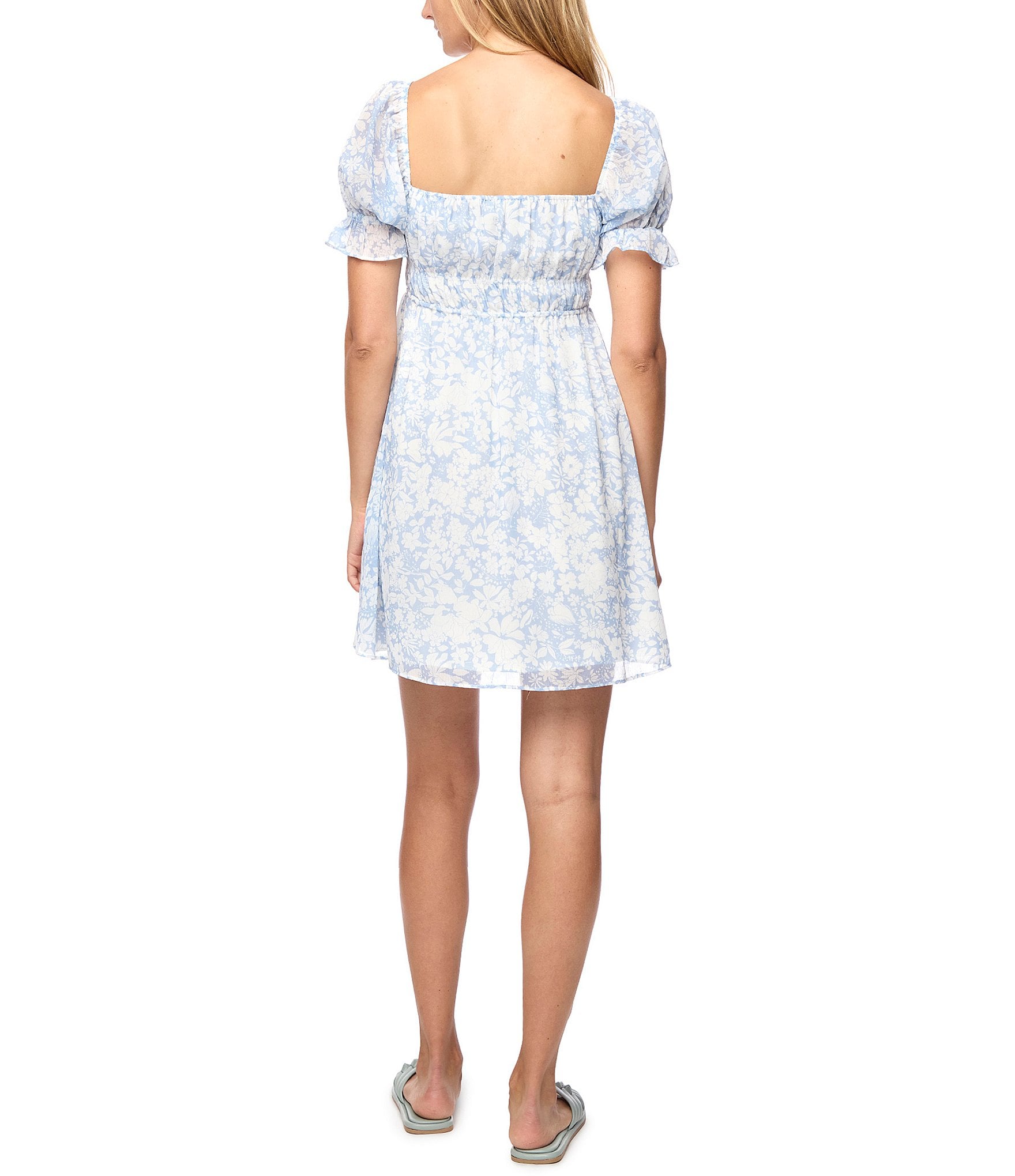 Flag and Anthem Aubrey Puff Sleeve Floral-Printed Mini Dress