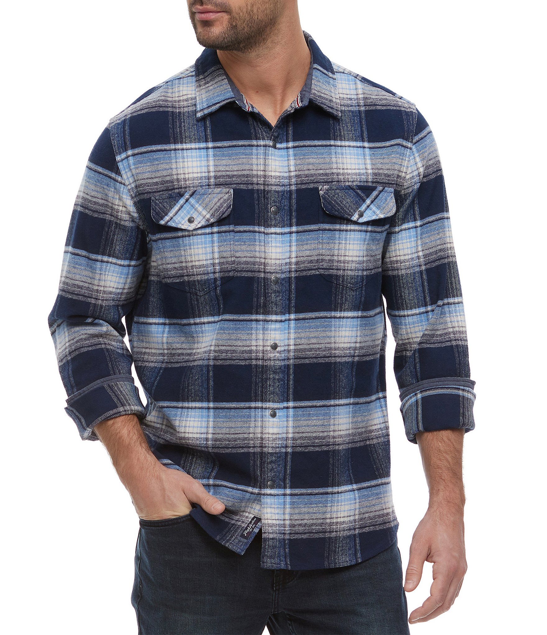 Flag And Anthem Conroe Long-Sleeve Flannel Plaid Button-Down Shirt ...