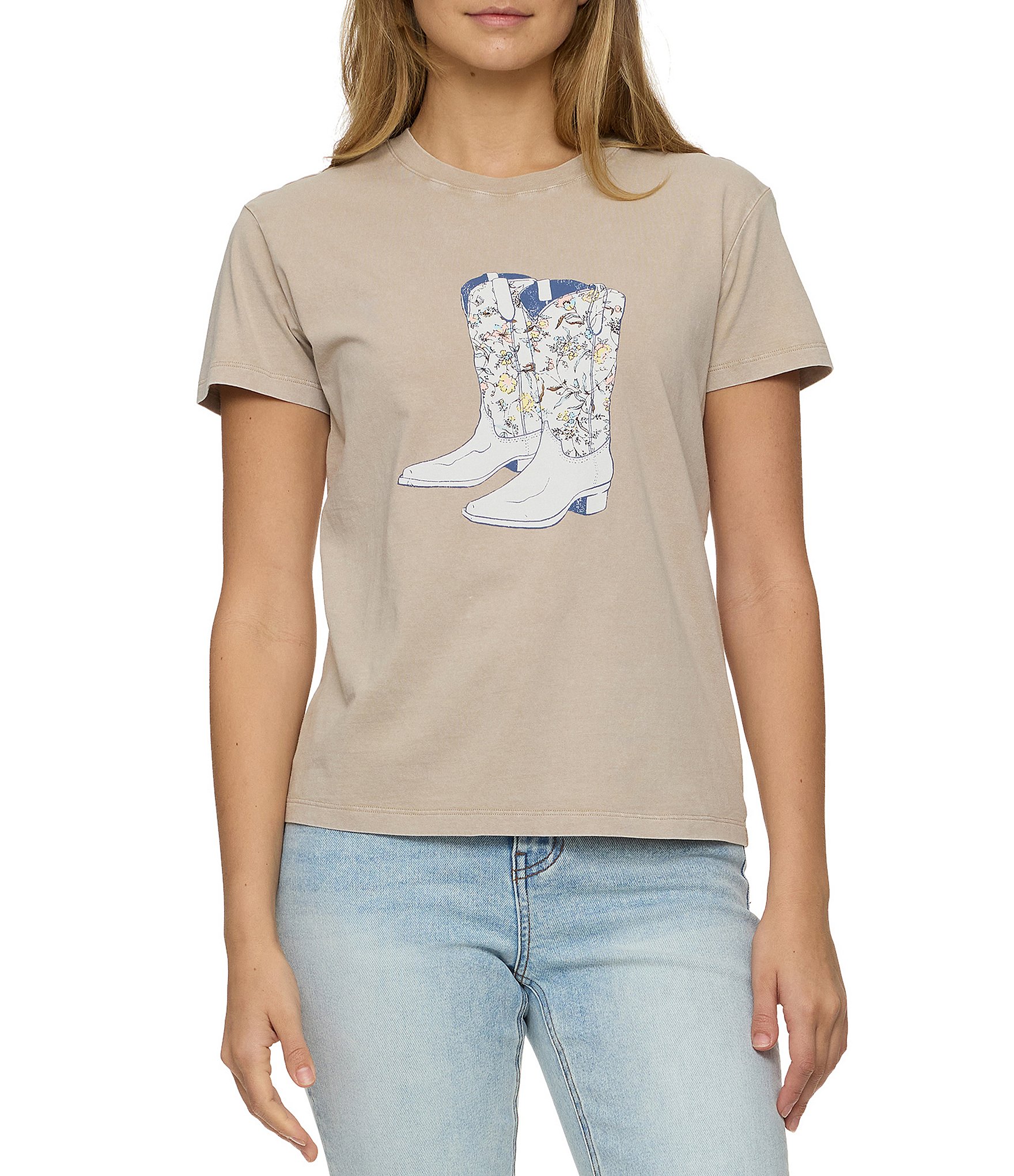 Flag and Anthem Cowboy Boots Western Graphic T-Shirt