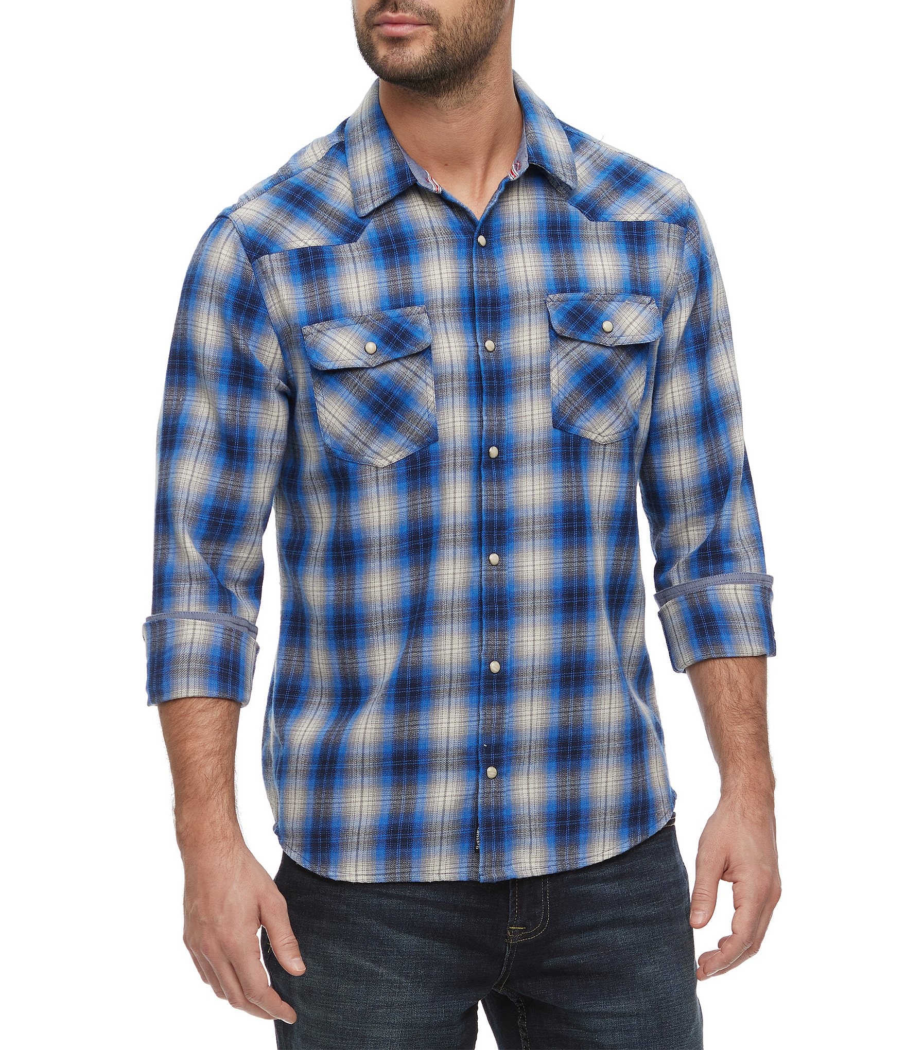 Flag And Anthem Franklin Long-Sleeve Vintage Washed Flannel Button-Down ...
