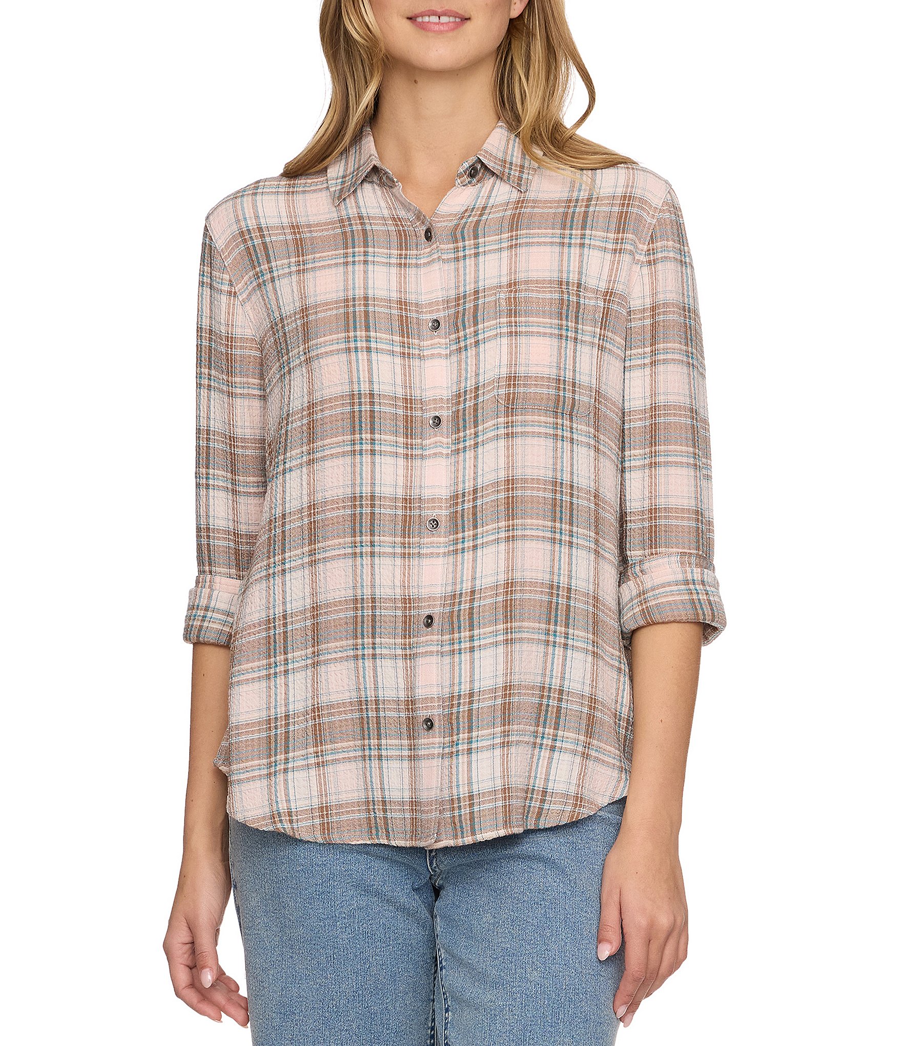 Flag and Anthem Leetonia Long Sleeve Plaid Oversized Woven Shirt