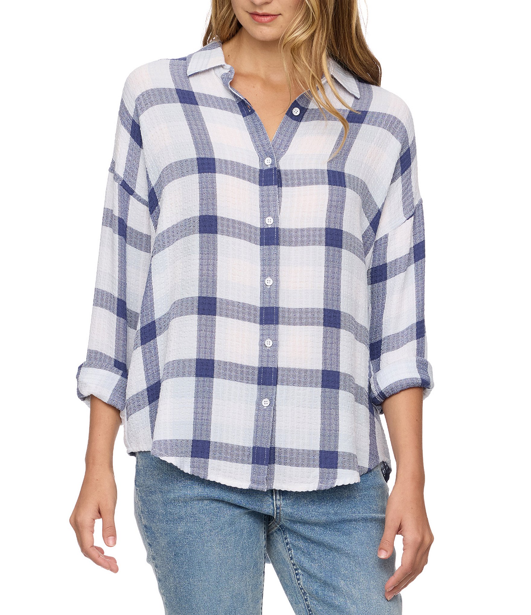 Flag and Anthem Leetonia Plaid Long Sleeve Oversized Woven Shirt