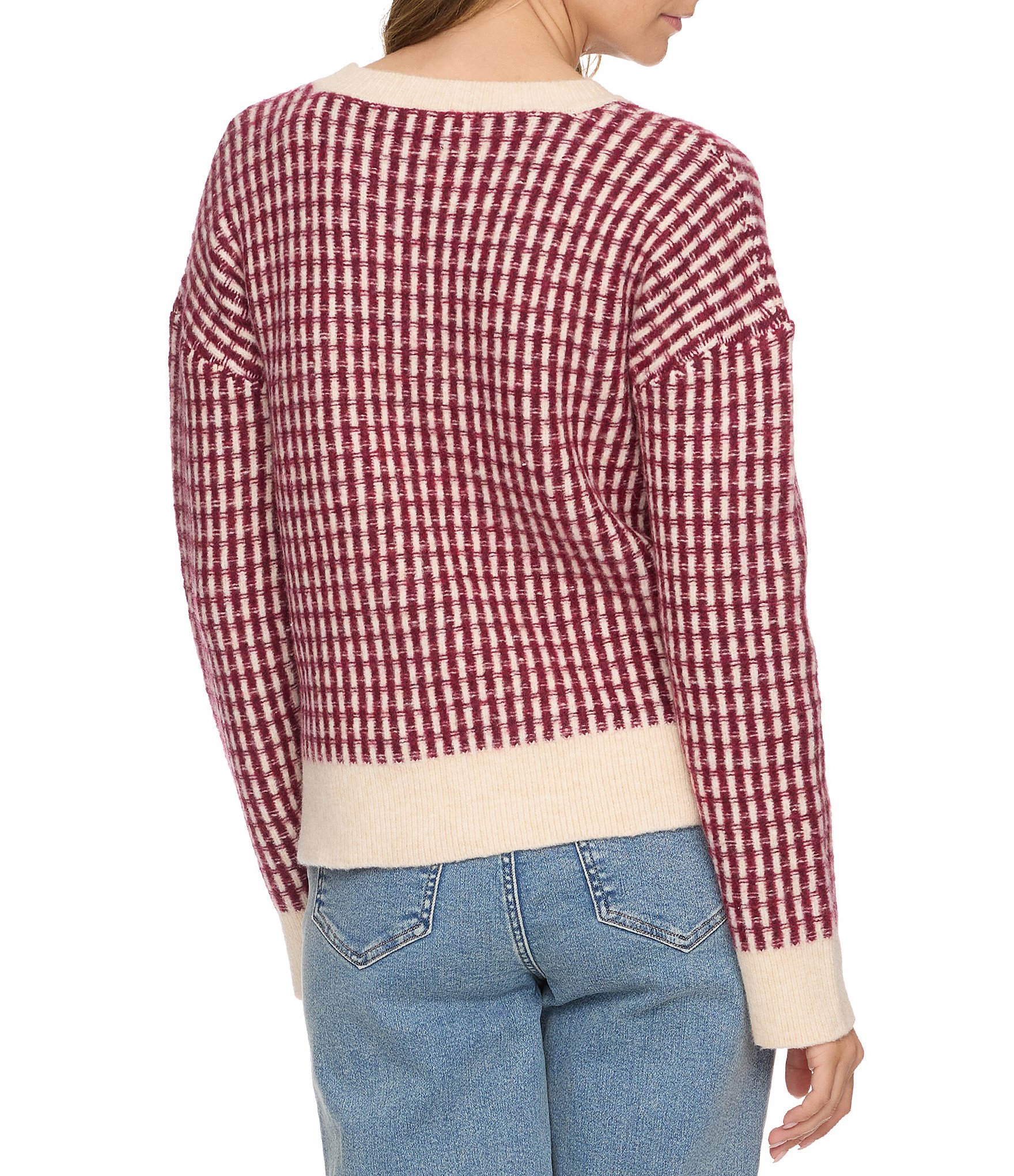 Flag and Anthem Long Sleeve Michie Two-Tone Wool-Blend Sweater
