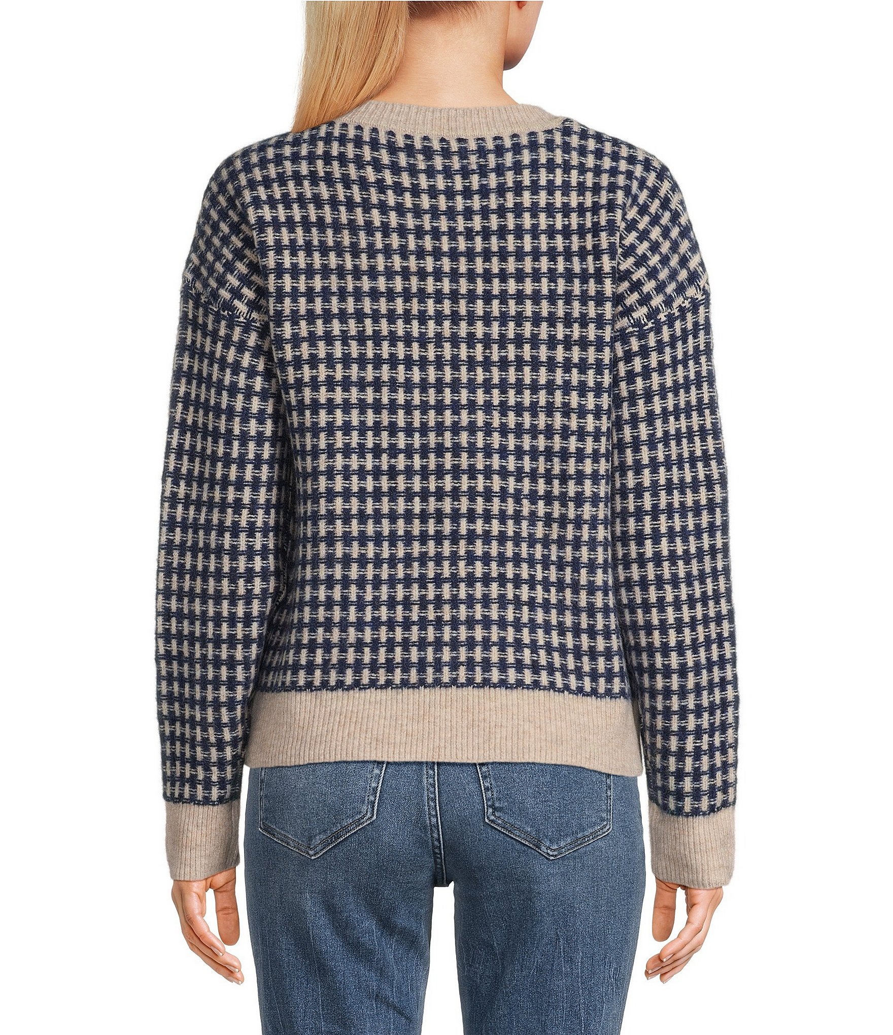 Flag and Anthem Long Sleeve Michie Two-Tone Wool-Blend Sweater