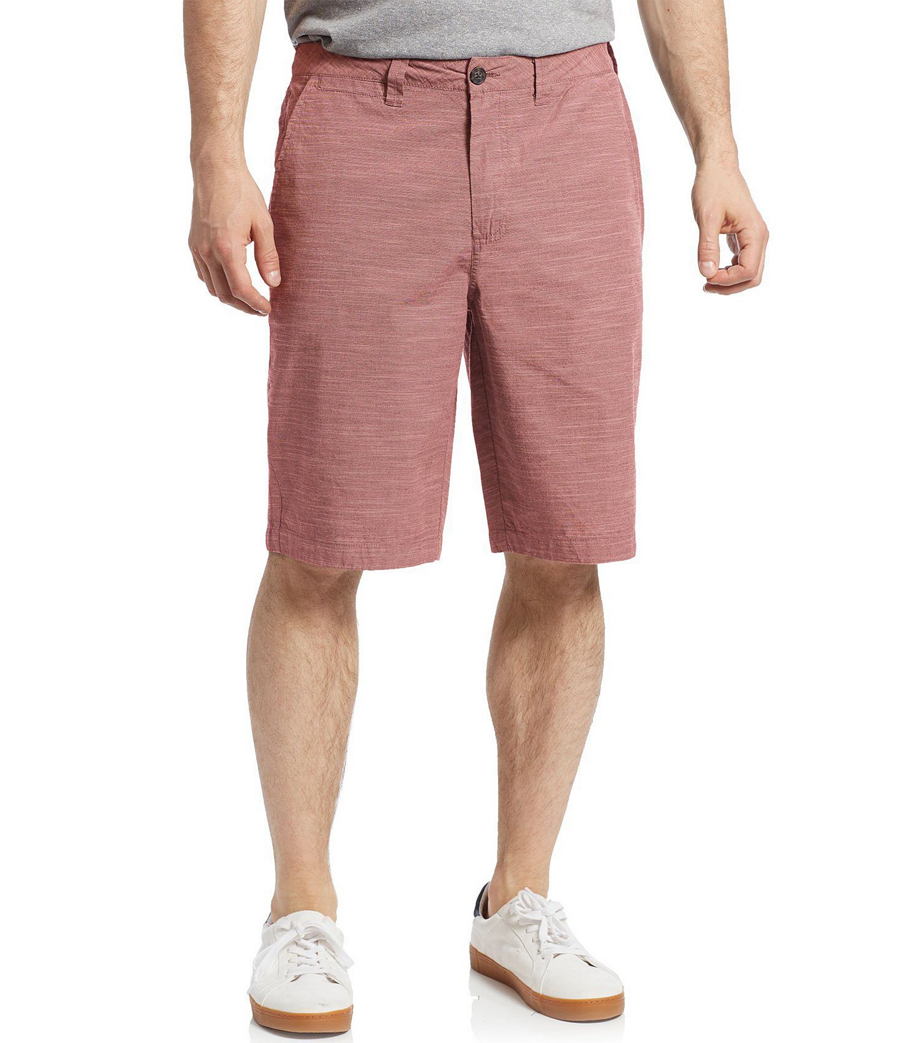 Roundtree & Yorke Flat-Front Stretch Washed 9 Inseam Chino Shorts