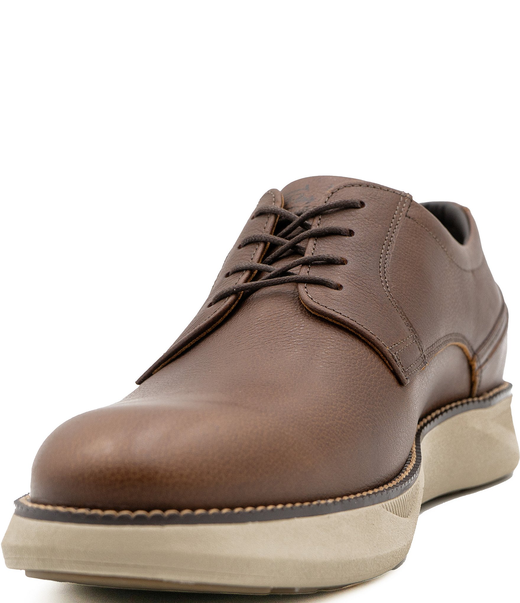 Flag Ltd. Brown Oxford Shoes with Brogue Detailing Flag Ltd Mens Dark Brown Leather Wingtip Oxford Shoes Lace  main image 3