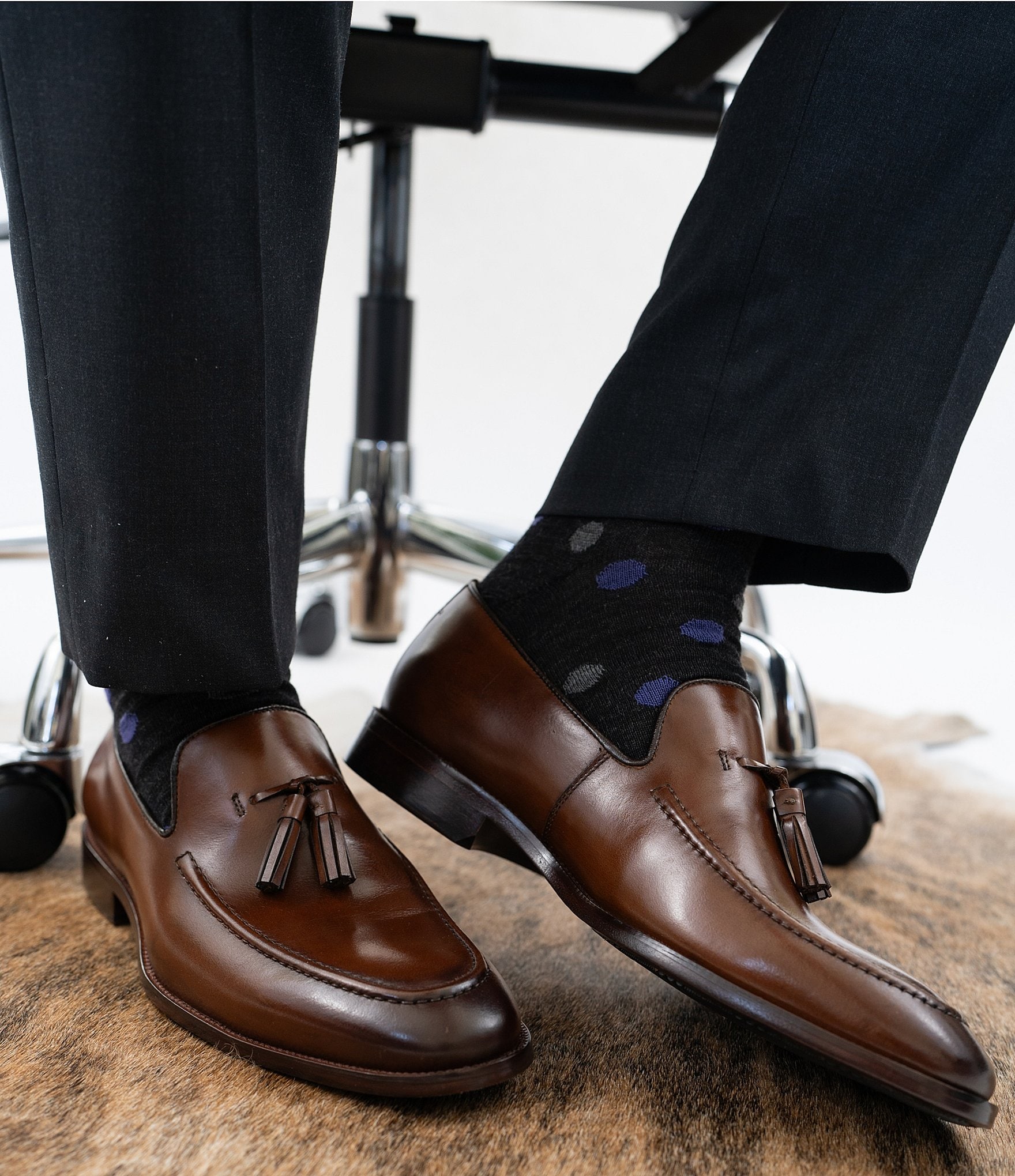 Flag LTD. Men's Harmon Leather Tassel Moc Toe Loafers