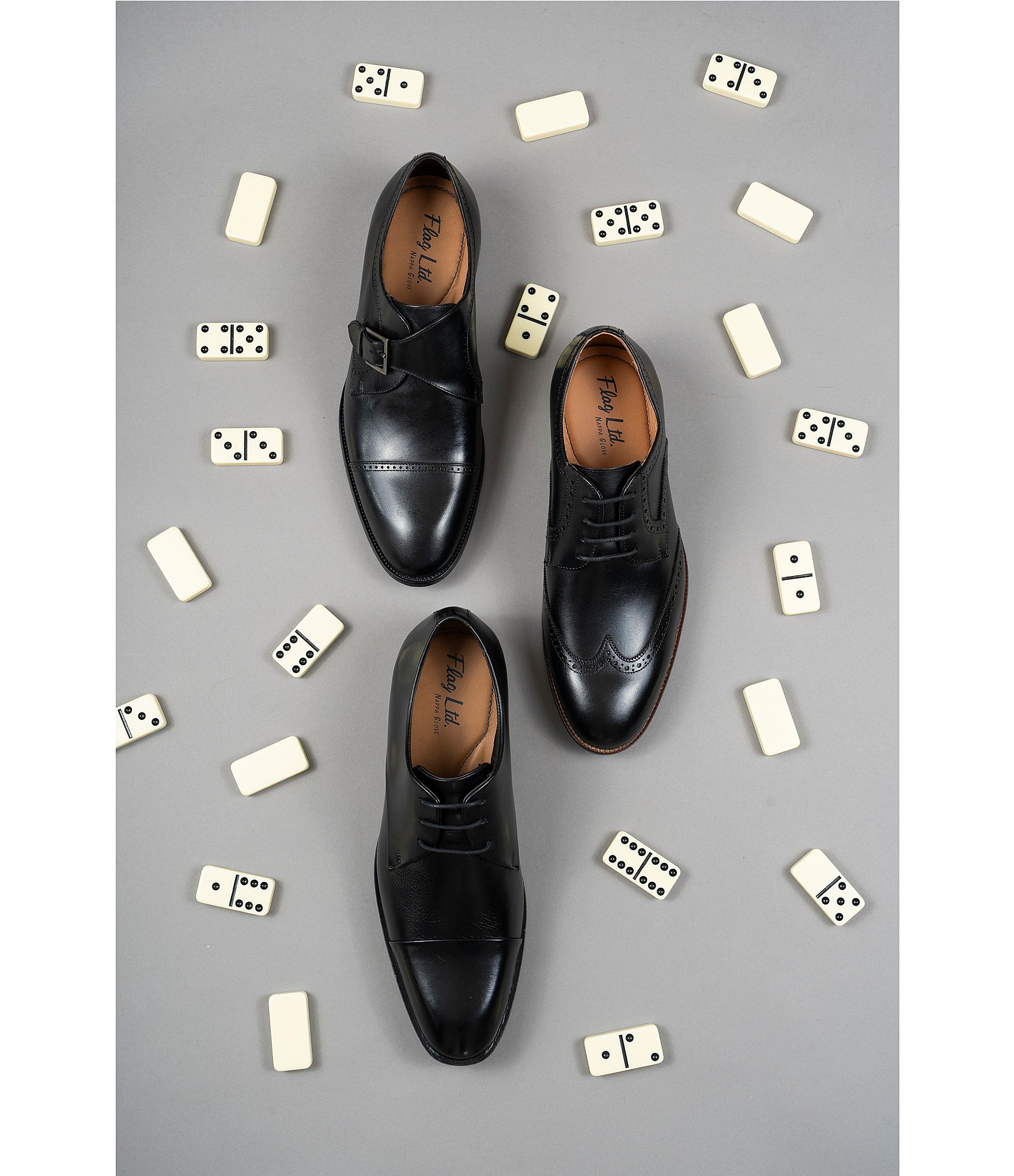 Flag LTD. Men's Kent Leather Wingtip Brogue Dress Oxfords