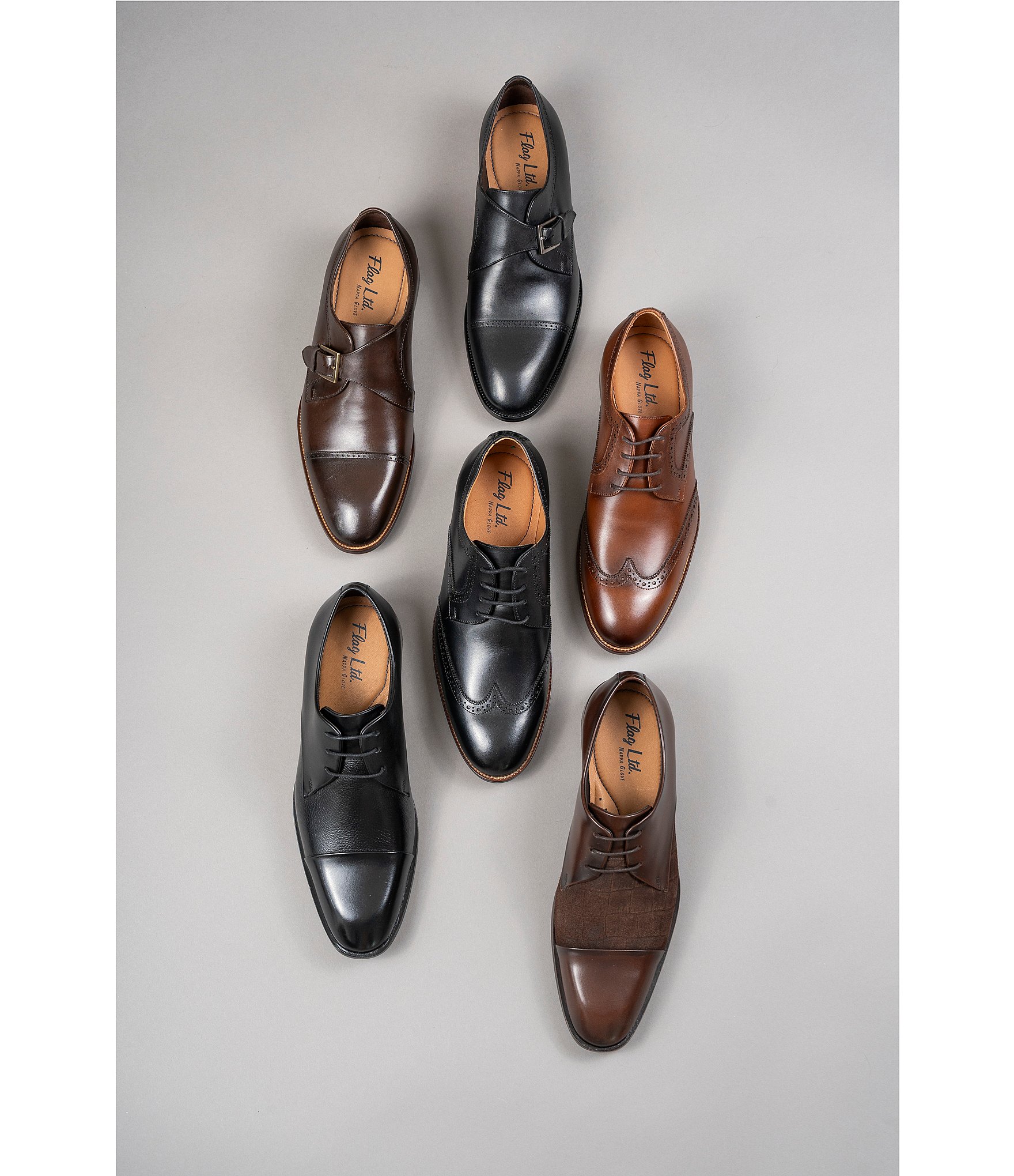 Flag LTD. Men's Kent Leather Wingtip Brogue Dress Oxfords