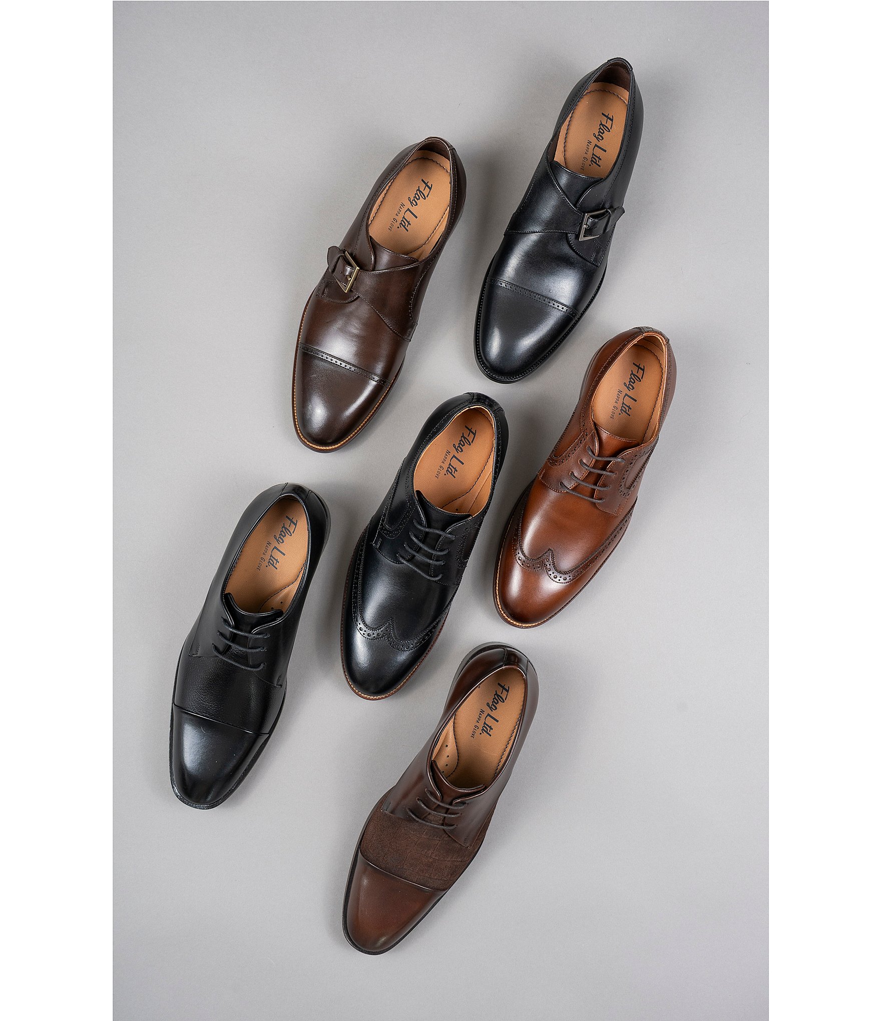 Flag LTD. Men's Nathan Leather Combination Cap Toe Dress Oxfords