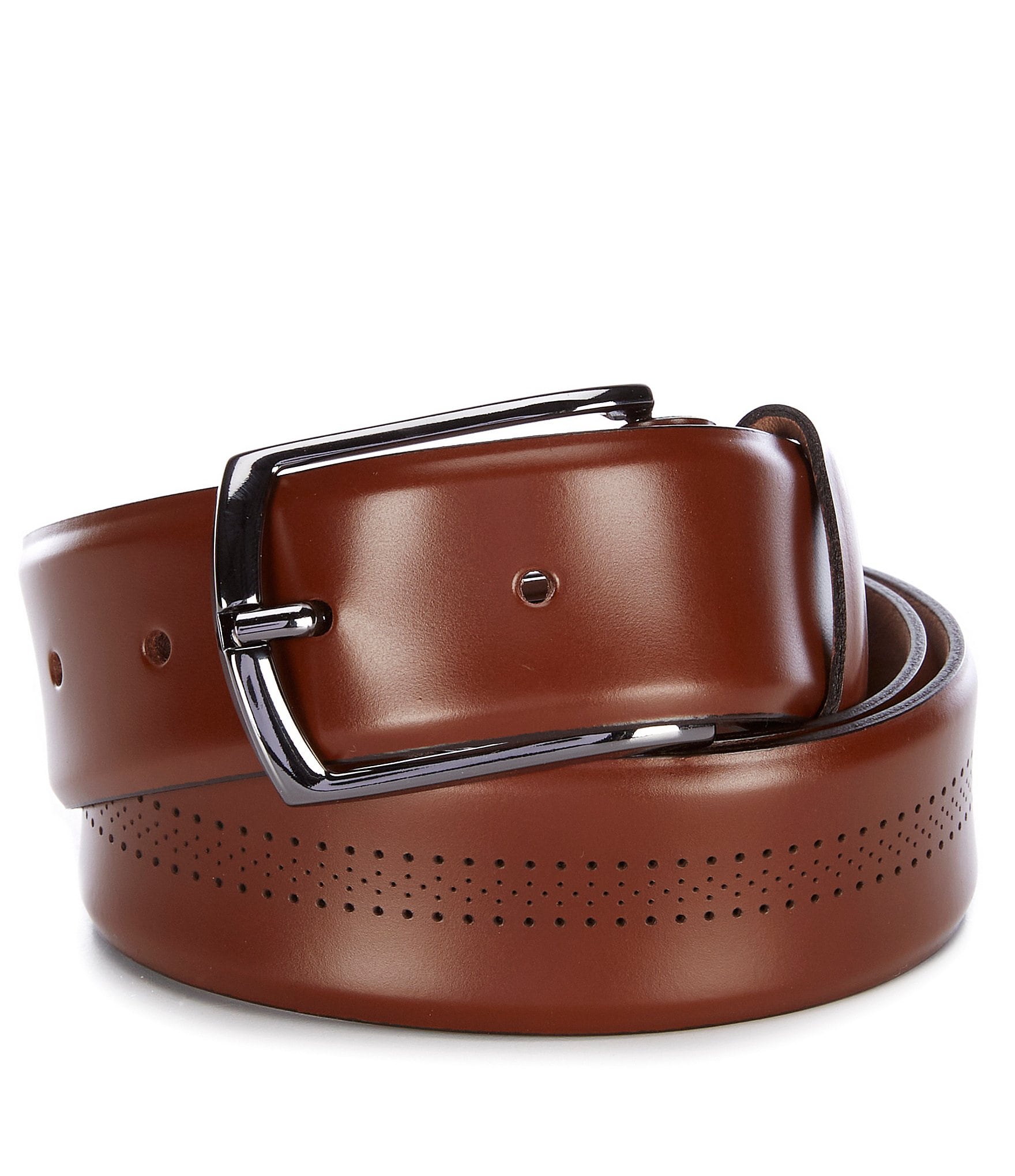 Flag LTD. Men's Noble Perforated Leather Belt