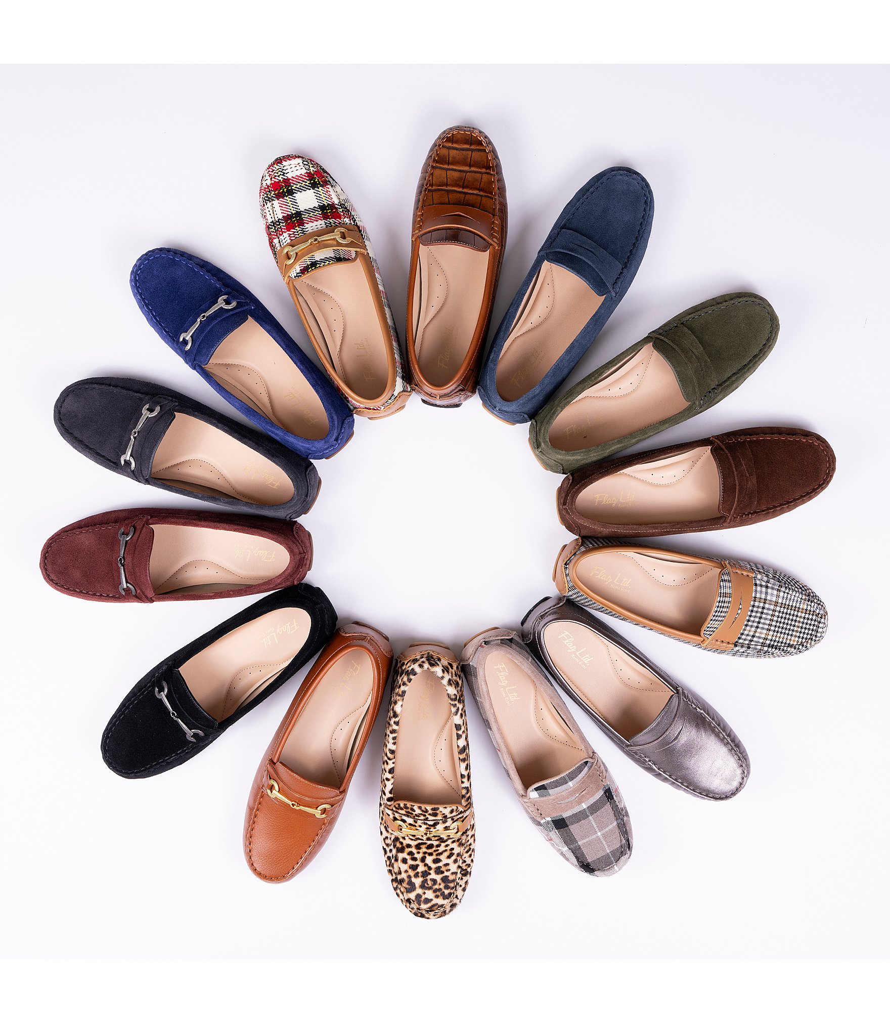 Flag LTD. Women's Morgan Croco Leather Penny Loafers