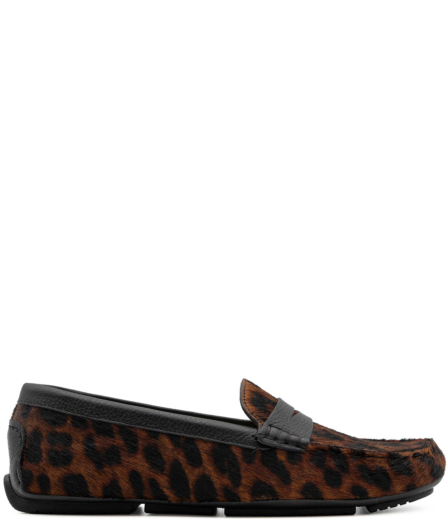 Flag LTD. Women's Morgan Leopard Print Calf Hair Penny Loafers