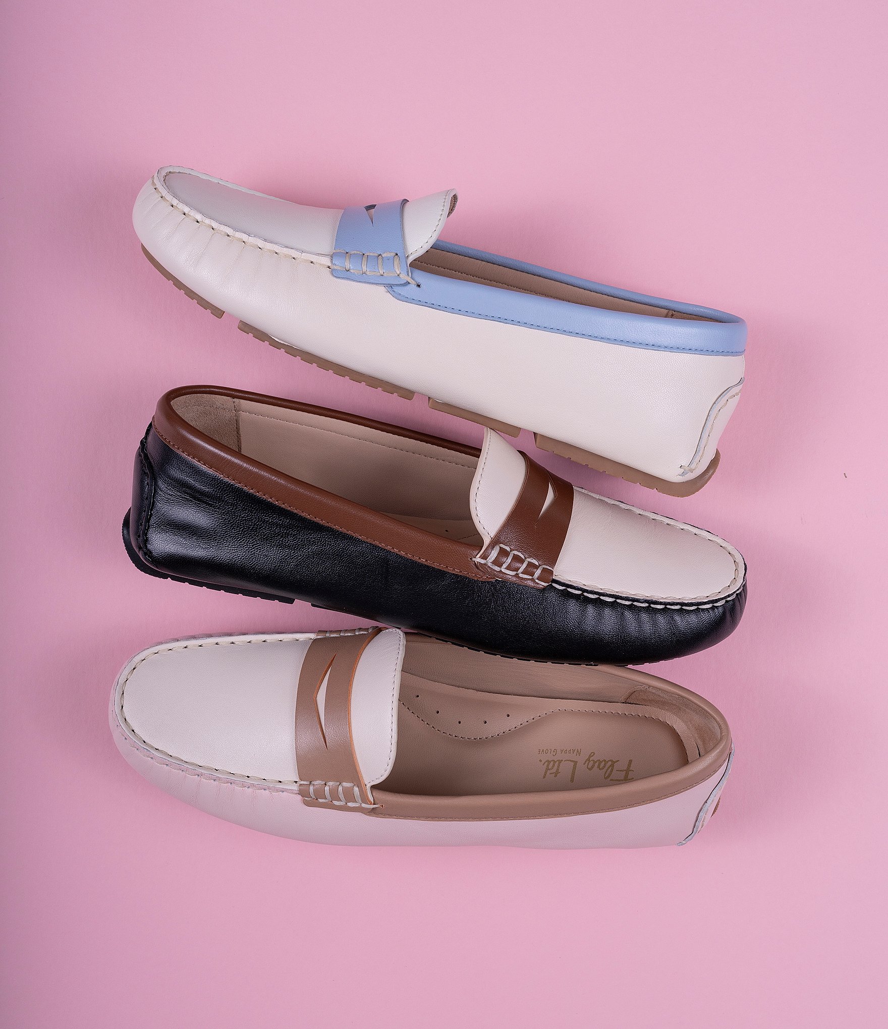 Flag LTD. Women's Morgan Multi Leather Penny Loafers