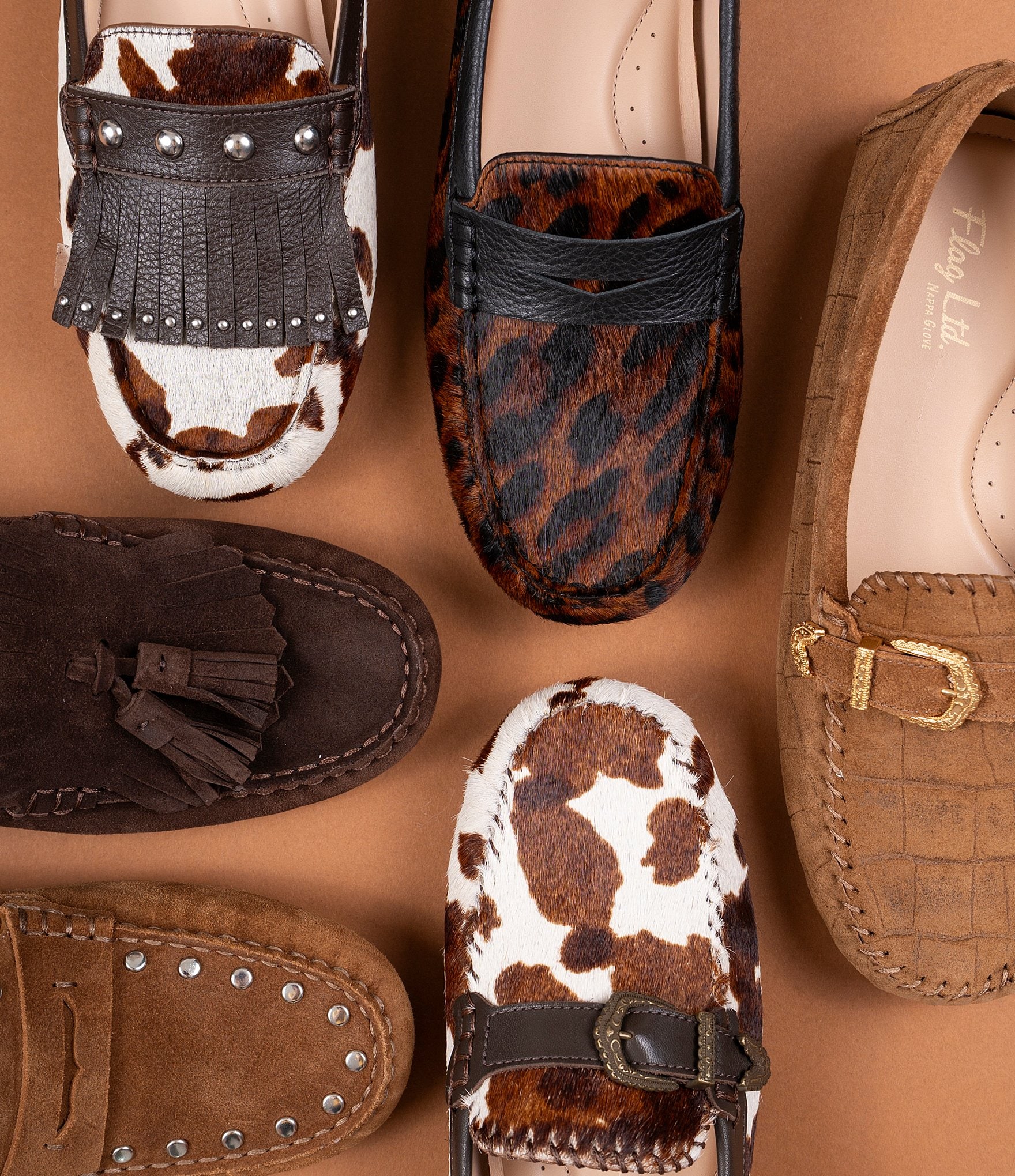 Flag LTD. Women's Morgan Crocodile Embossed Suede Penny Loafers