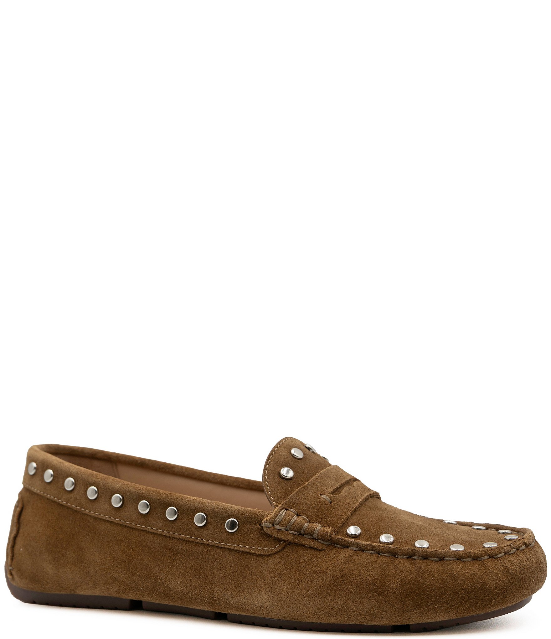 Flag LTD. Women's Morgan Suede Studded Penny Loafers