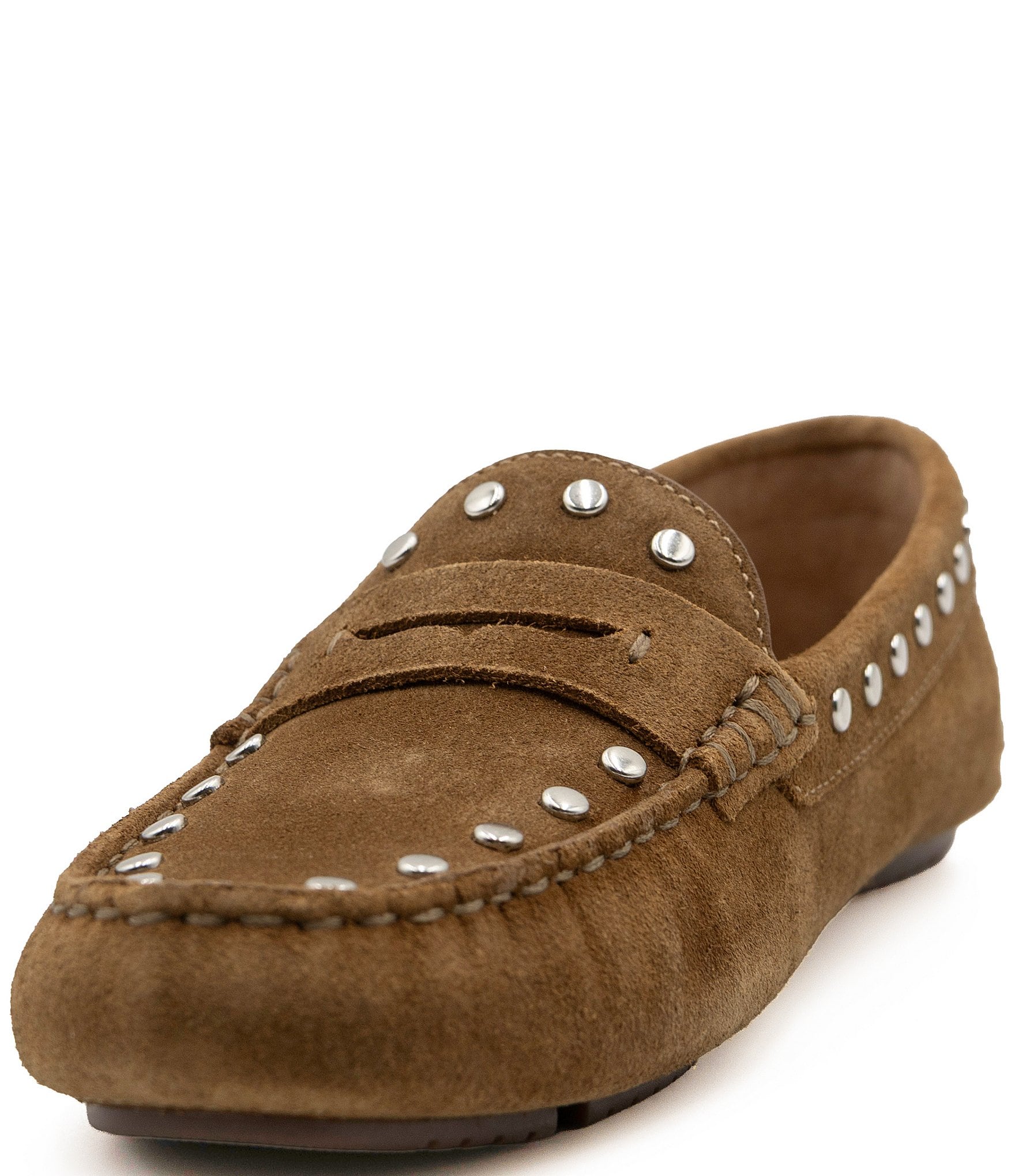 Flag LTD. Women's Morgan Suede Studded Penny Loafers