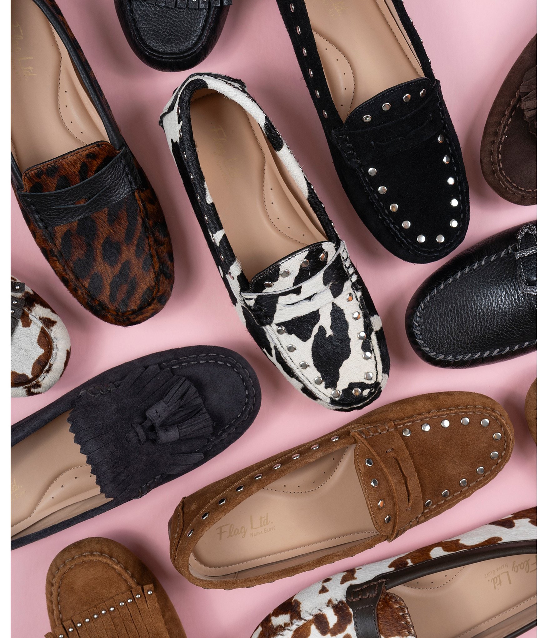 Flag LTD. Women's Morgan Suede Studded Penny Loafers