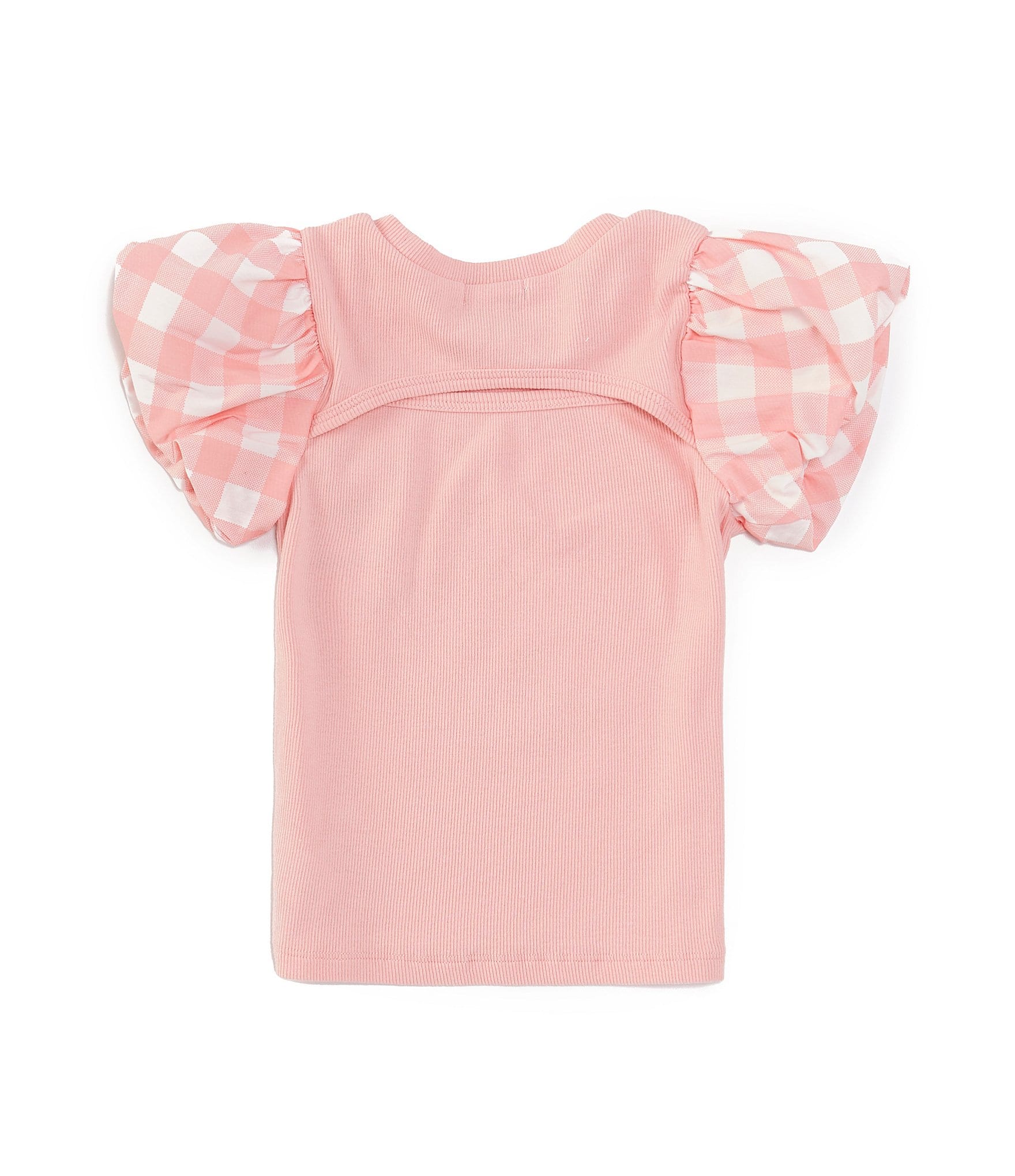 Flapdoodles Little Girls 2T-6X Gingham Bubble Sleeve Top