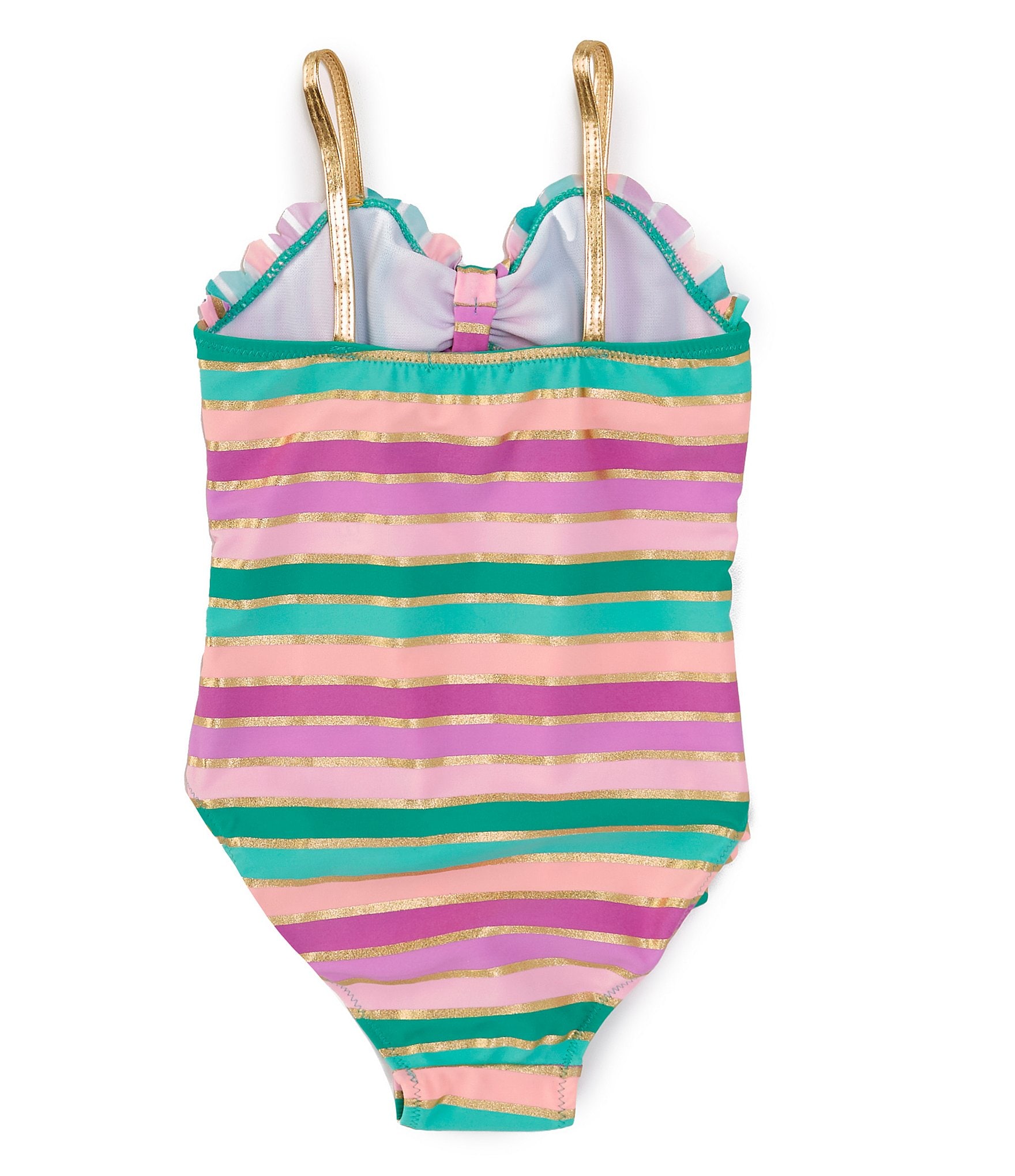 Flapdoodles Little Girls 2T-6X Striped One-Piece Swimsuit