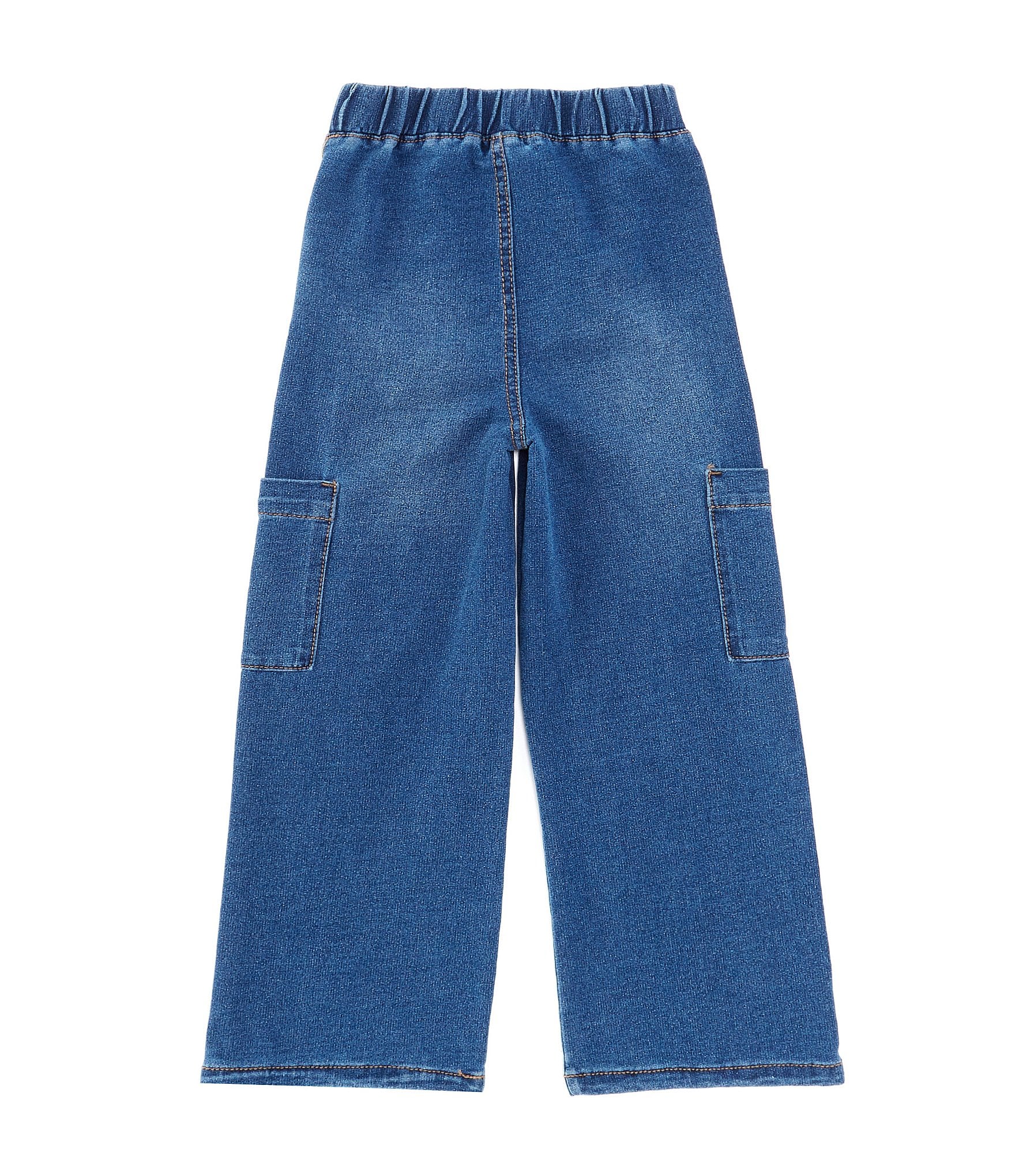 Flapdoodles Little Girls 2T-6X Wide-Leg Denim-Look Knit Pants