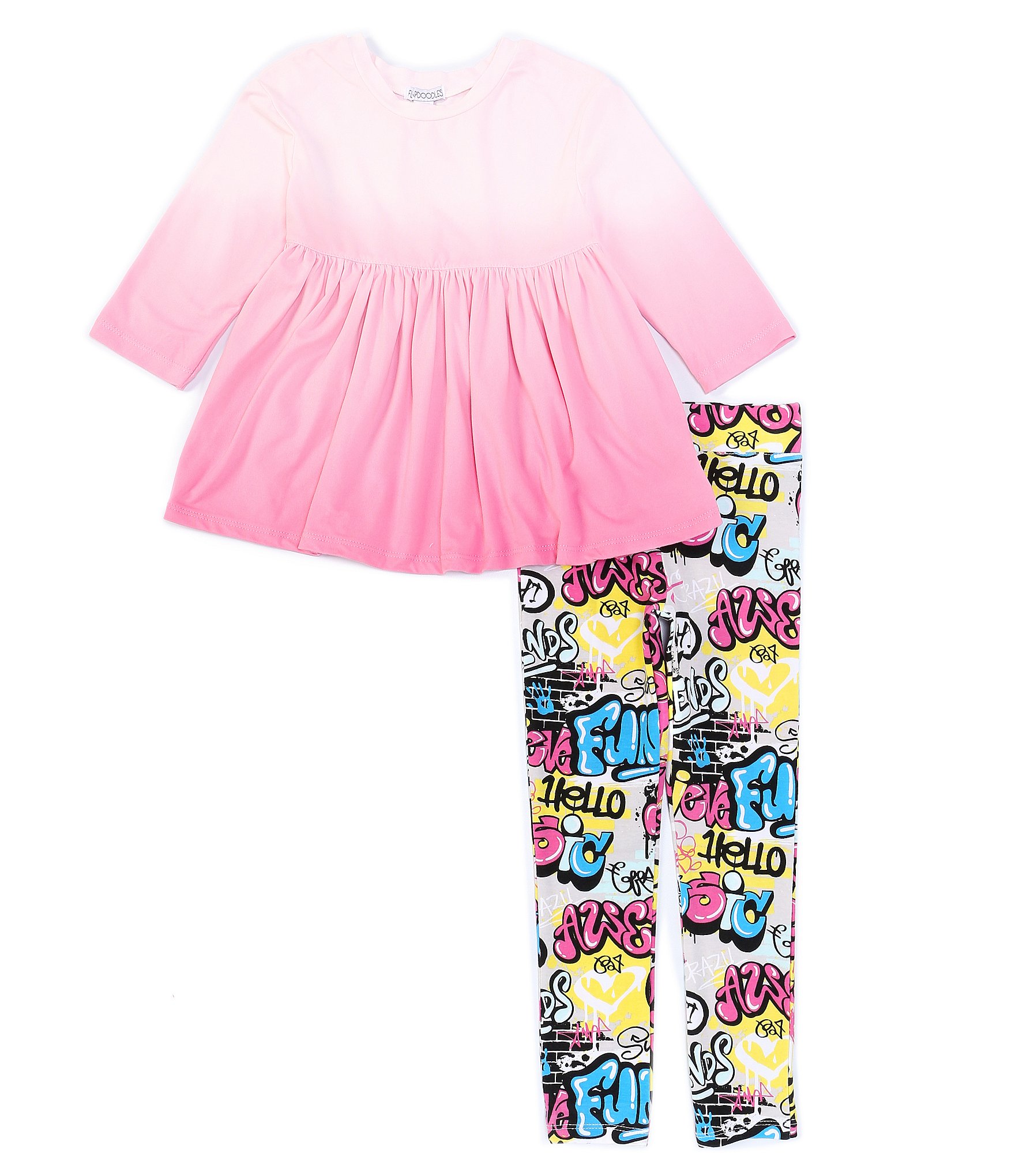 Toddler & Girls Flapdoodles $45 2pc Very Berry Shirt & Leggings Set Sz 2T/2-6X 