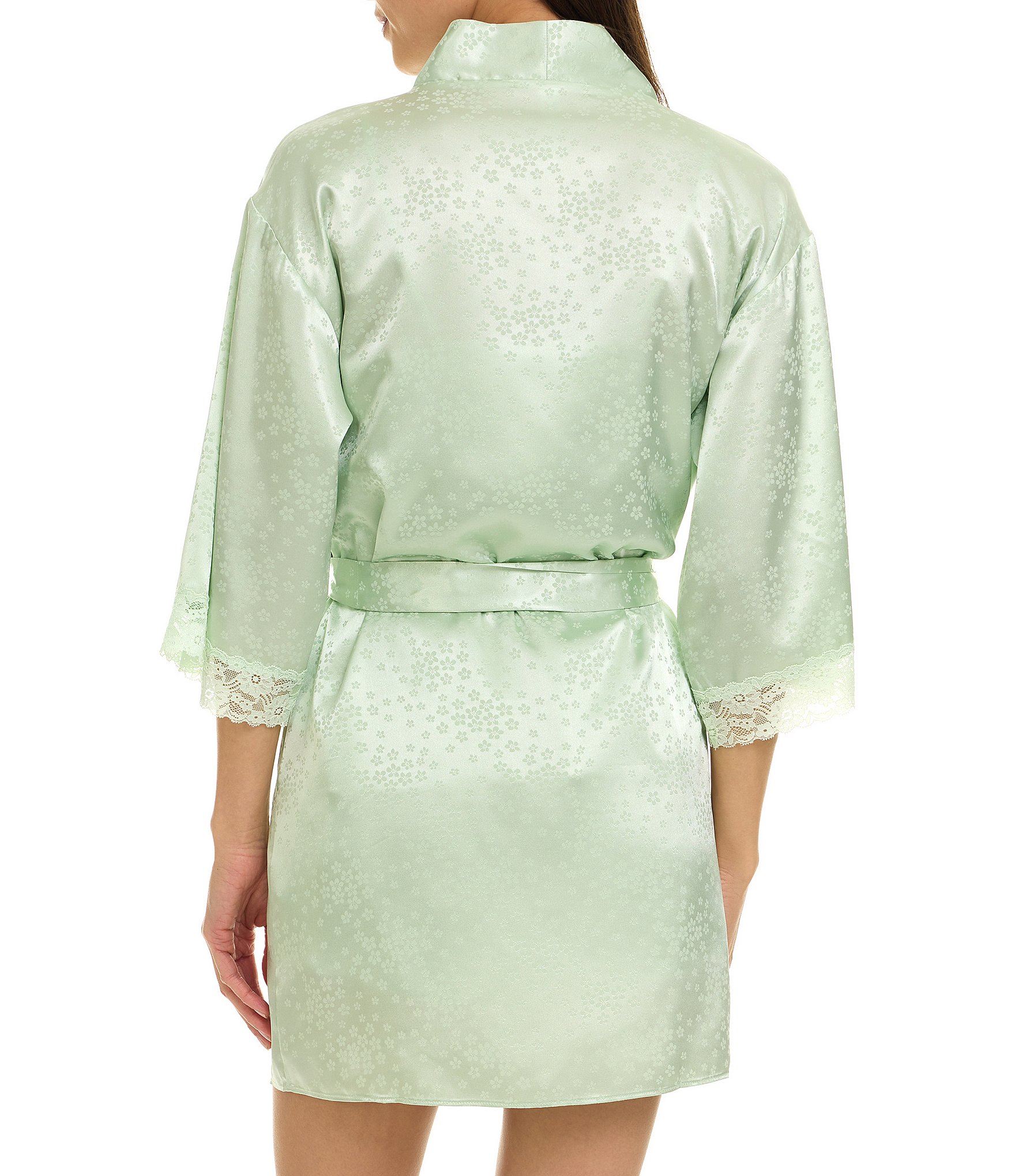 Flora Nikrooz Sabrina Travel Satin Floral Cami & Shorty Robe Set